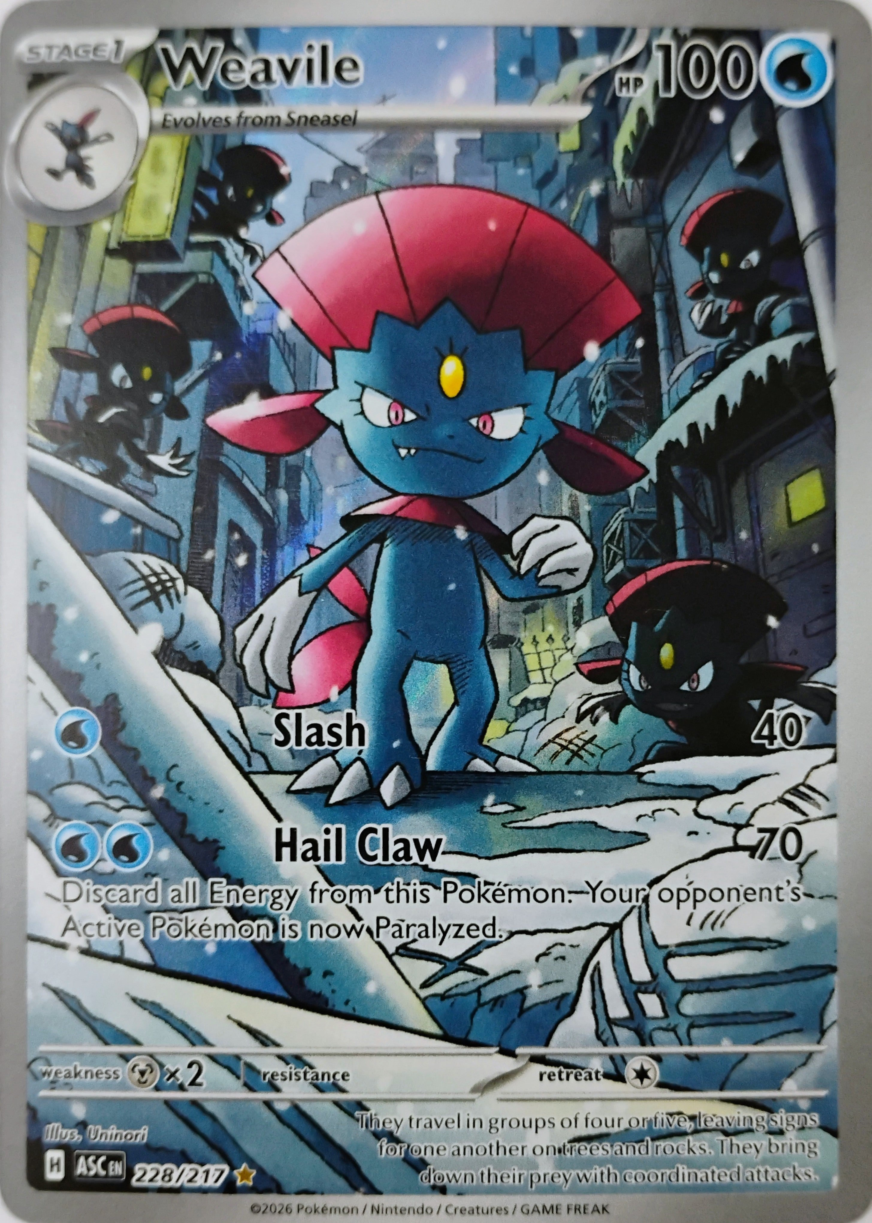 Pokémon tcg Weavile 228/217