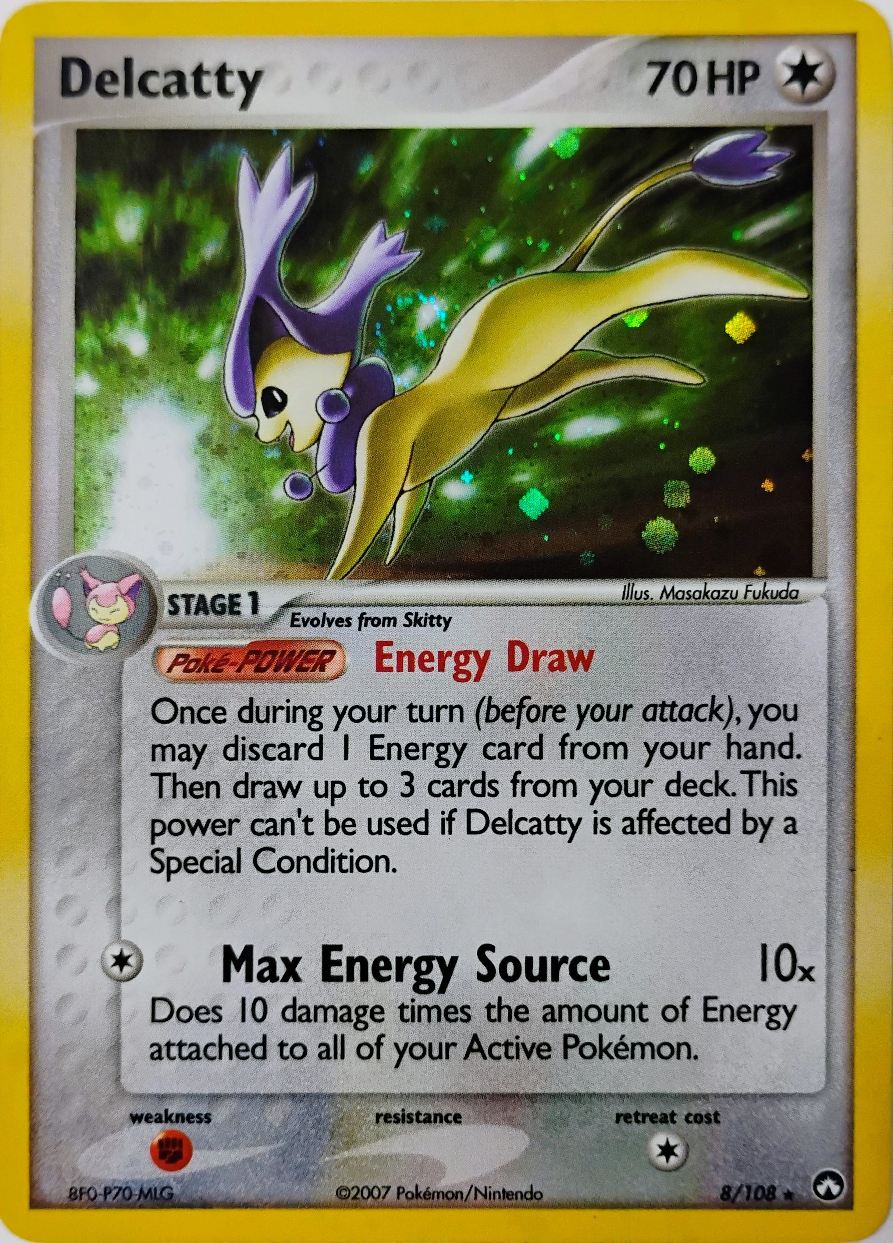 Pokémon tcg Delcatty 8/108 Holo Cosmo