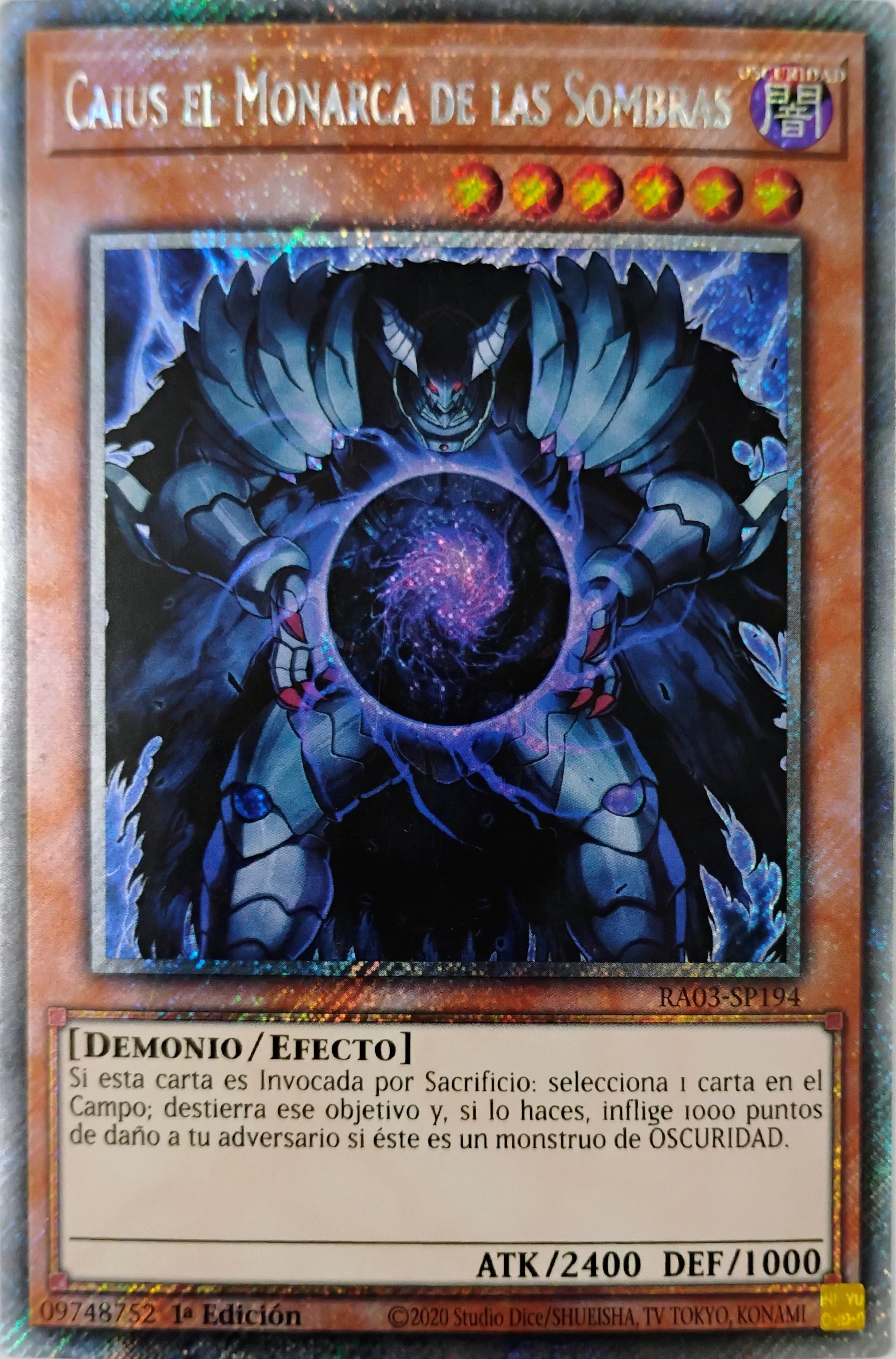 Yugioh! Caius El Monarca De Sombras Ra03-Sp194 1st edition Platinum