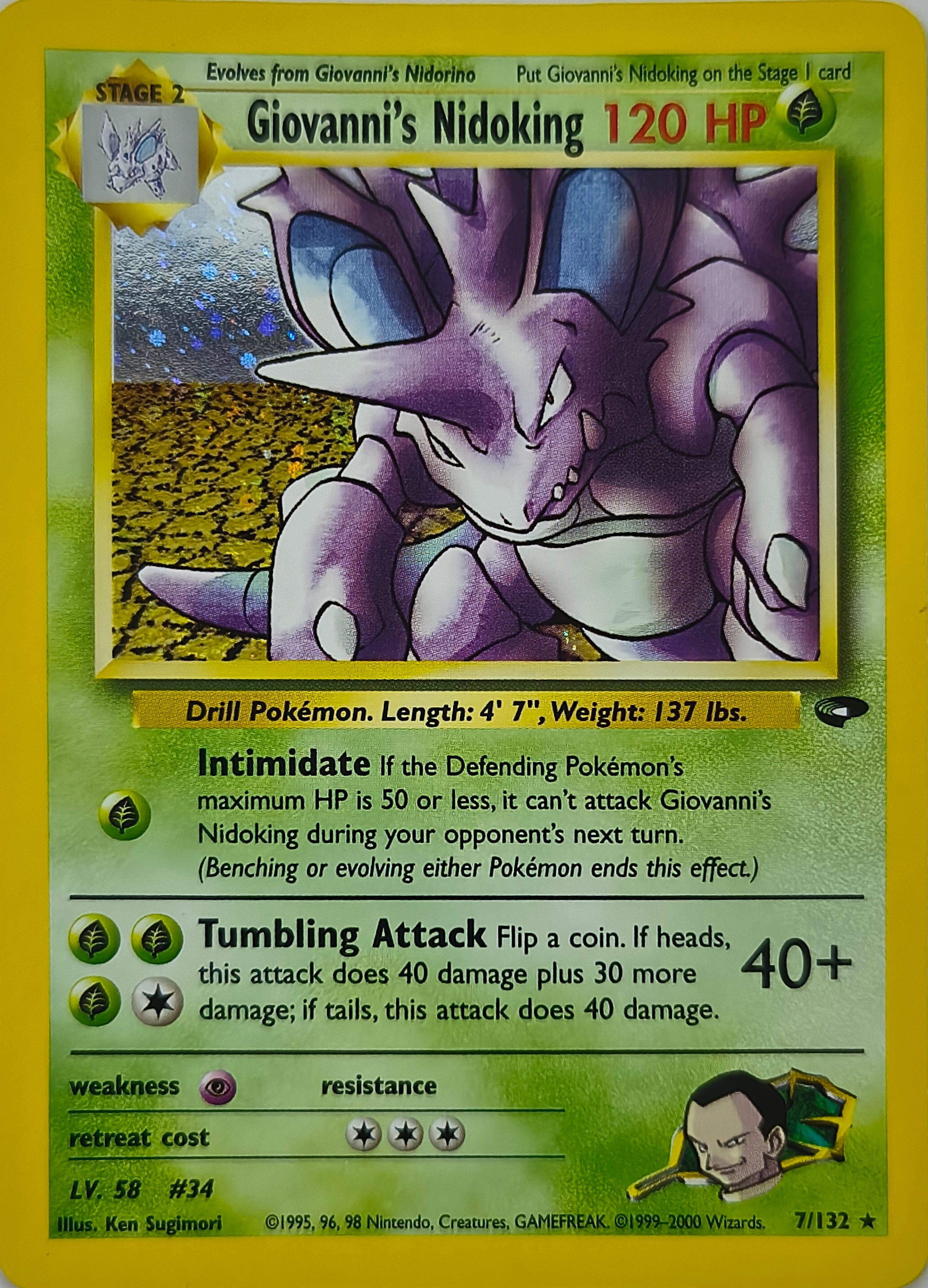 Pokémon tcg Giovanni's nidoking 7/132 Holo Cosmo