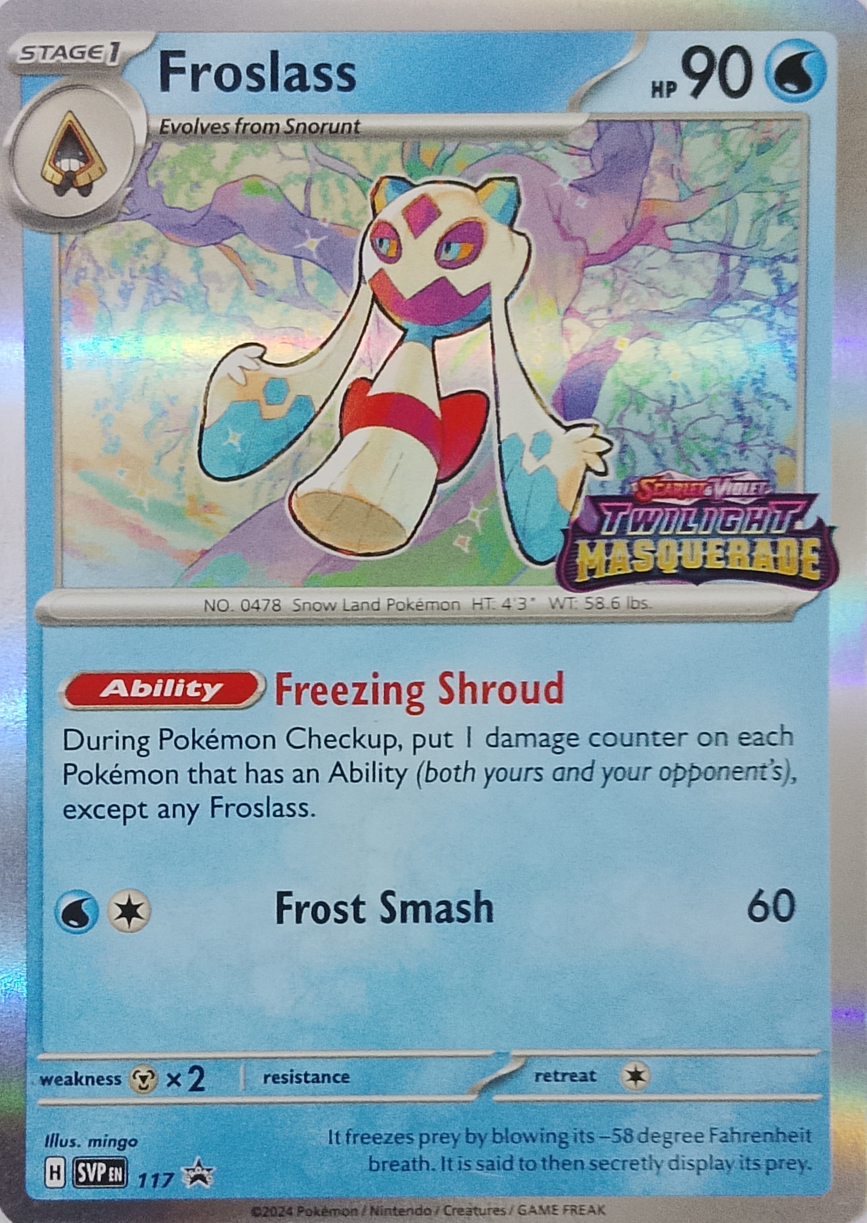 Pokémon Tcg Froslass 117 Holo (Scarlet & Violet Twilight Masquerade)
