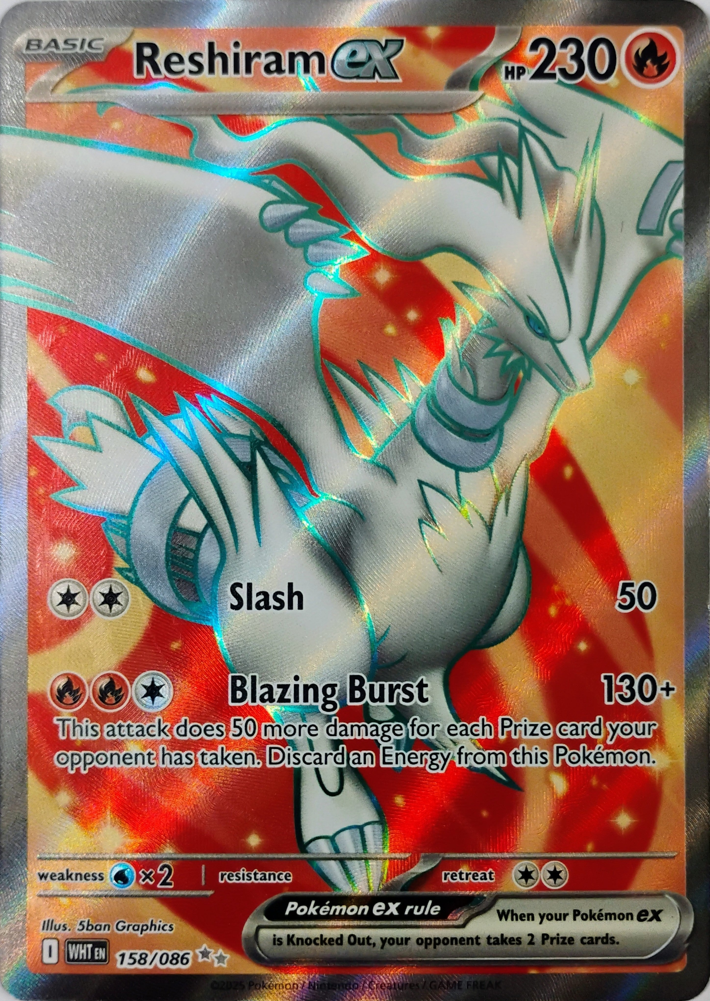 Pokémon tcg Reshiram Ex 158/086