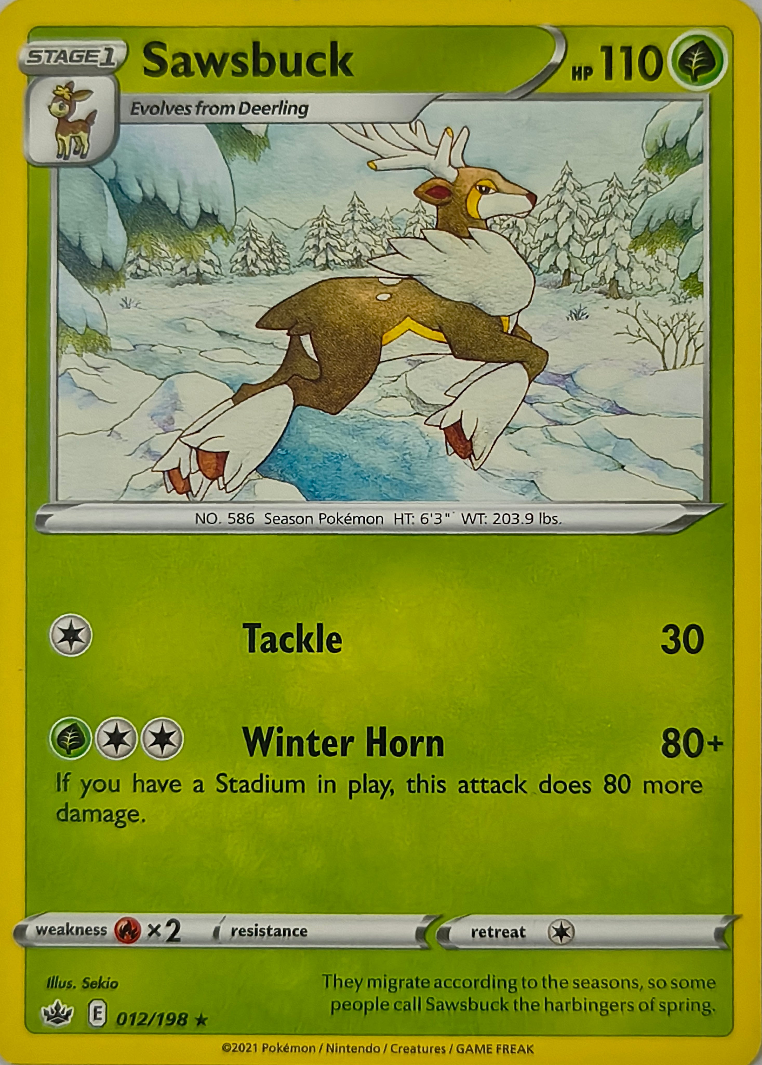 Pokémon tcg Sawsbuck 012/198