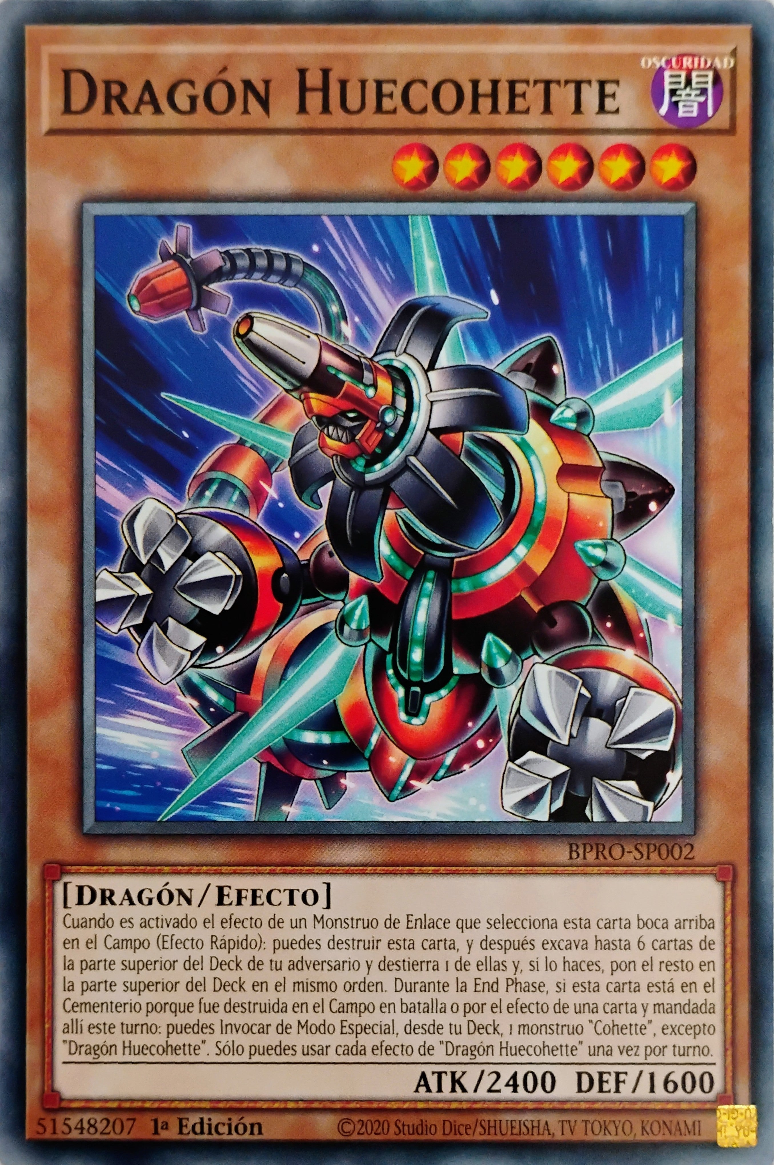 Yugioh! Dragon Huecohette Bpro-sp002 Común