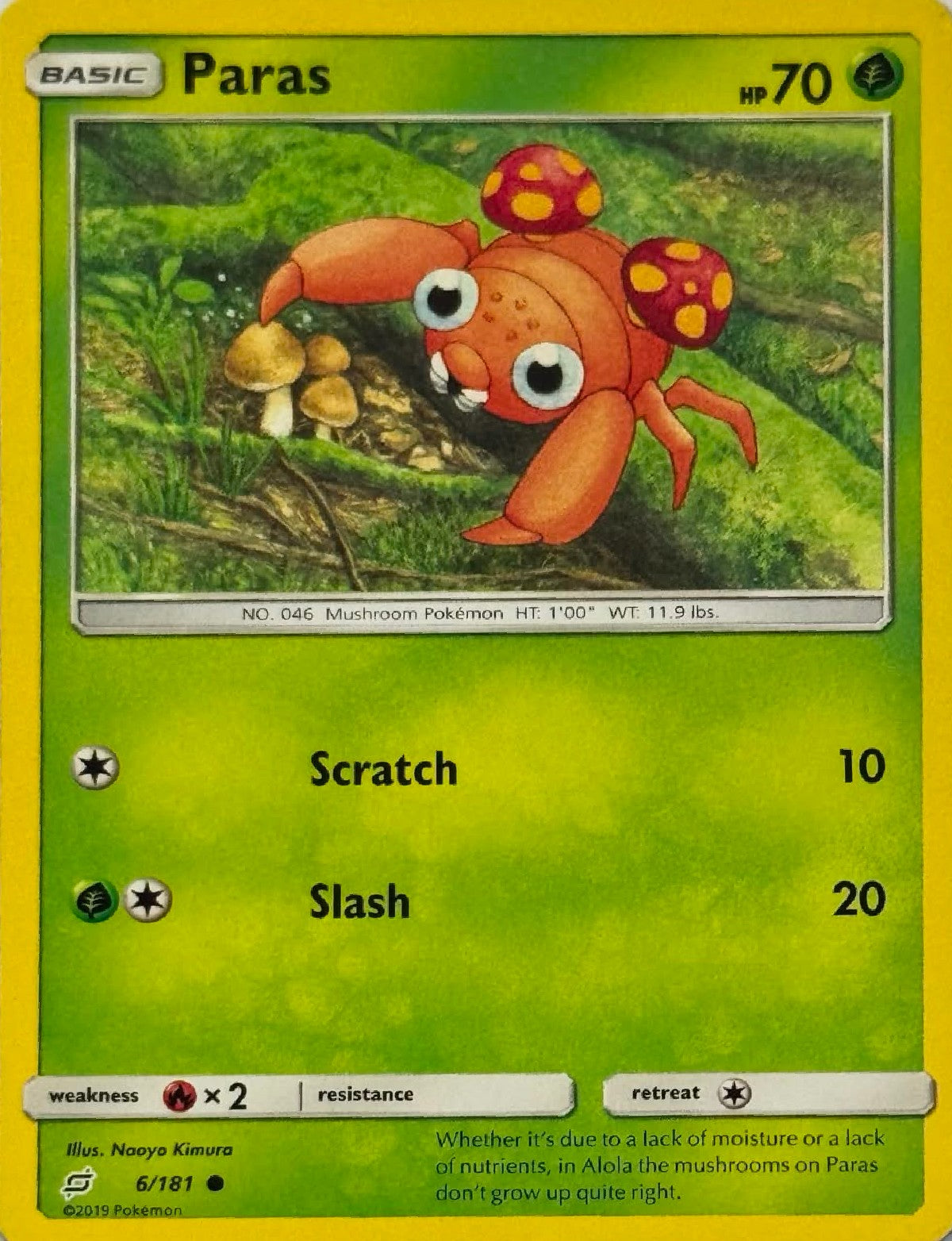 Pokémon Tcg Paras 6/181