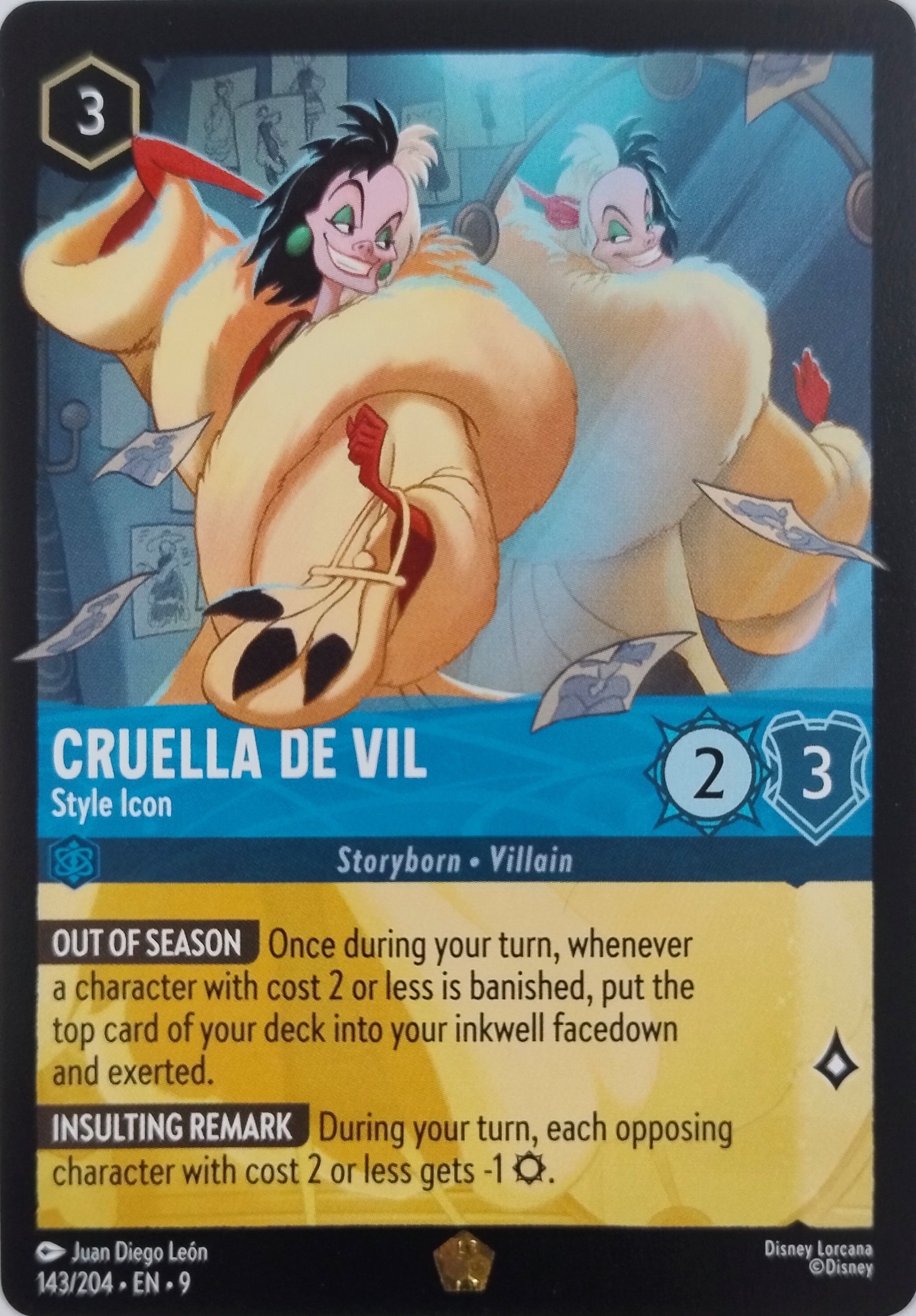 Disney Lorcana Cruella De Vil 143/204 Borless