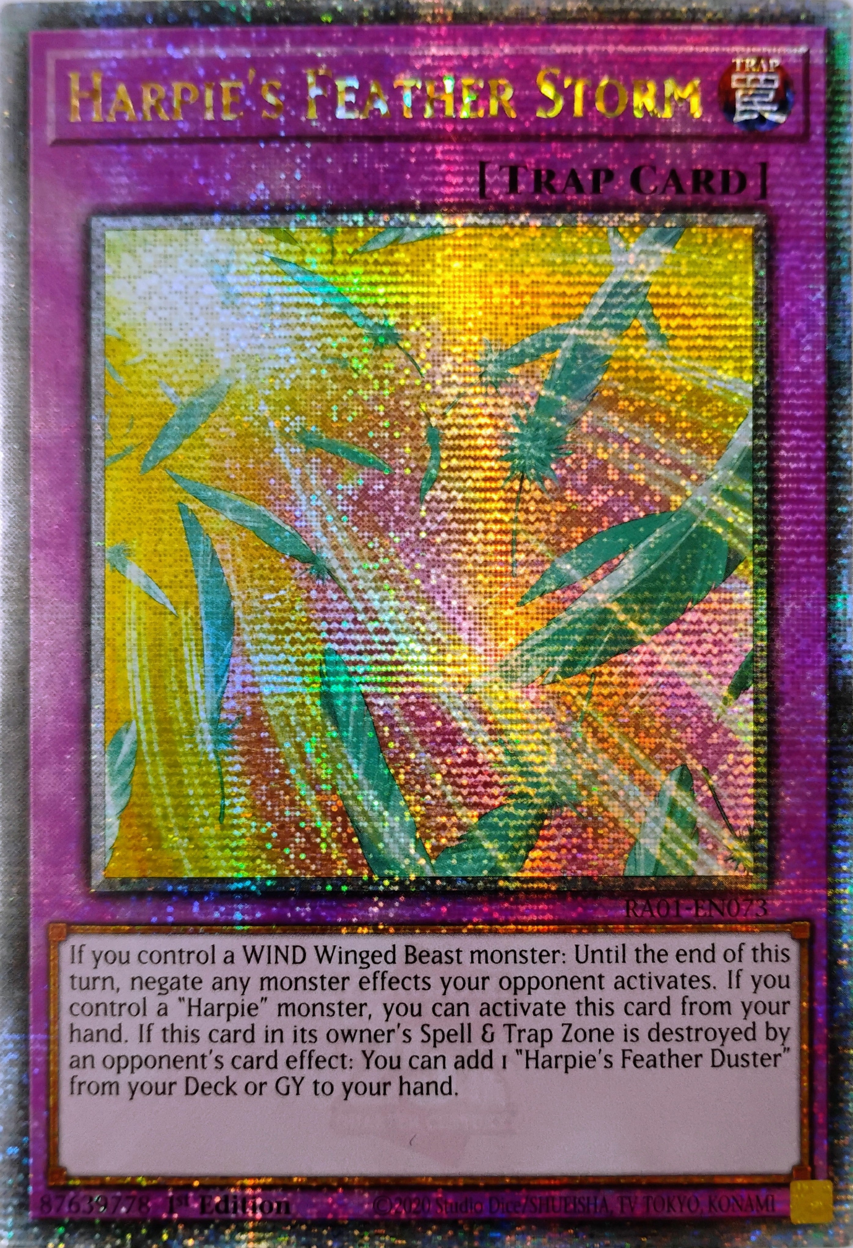 Yugioh! Harpie's Feather Storm Ra01-en073 1st edition Quarter Century