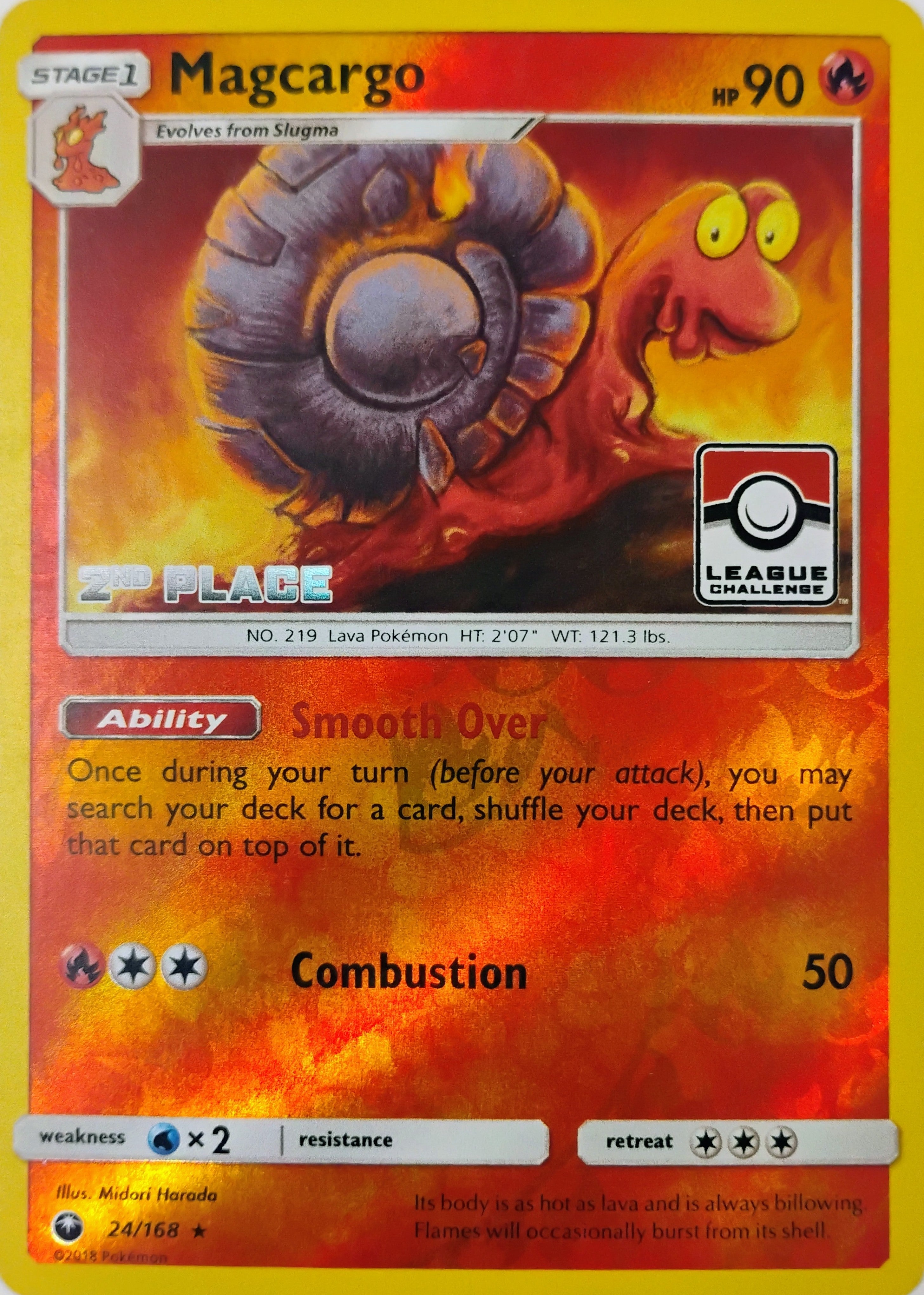 Pokémon tcg Magcargo 24/168 Reverse (2nd Place) (Liga)