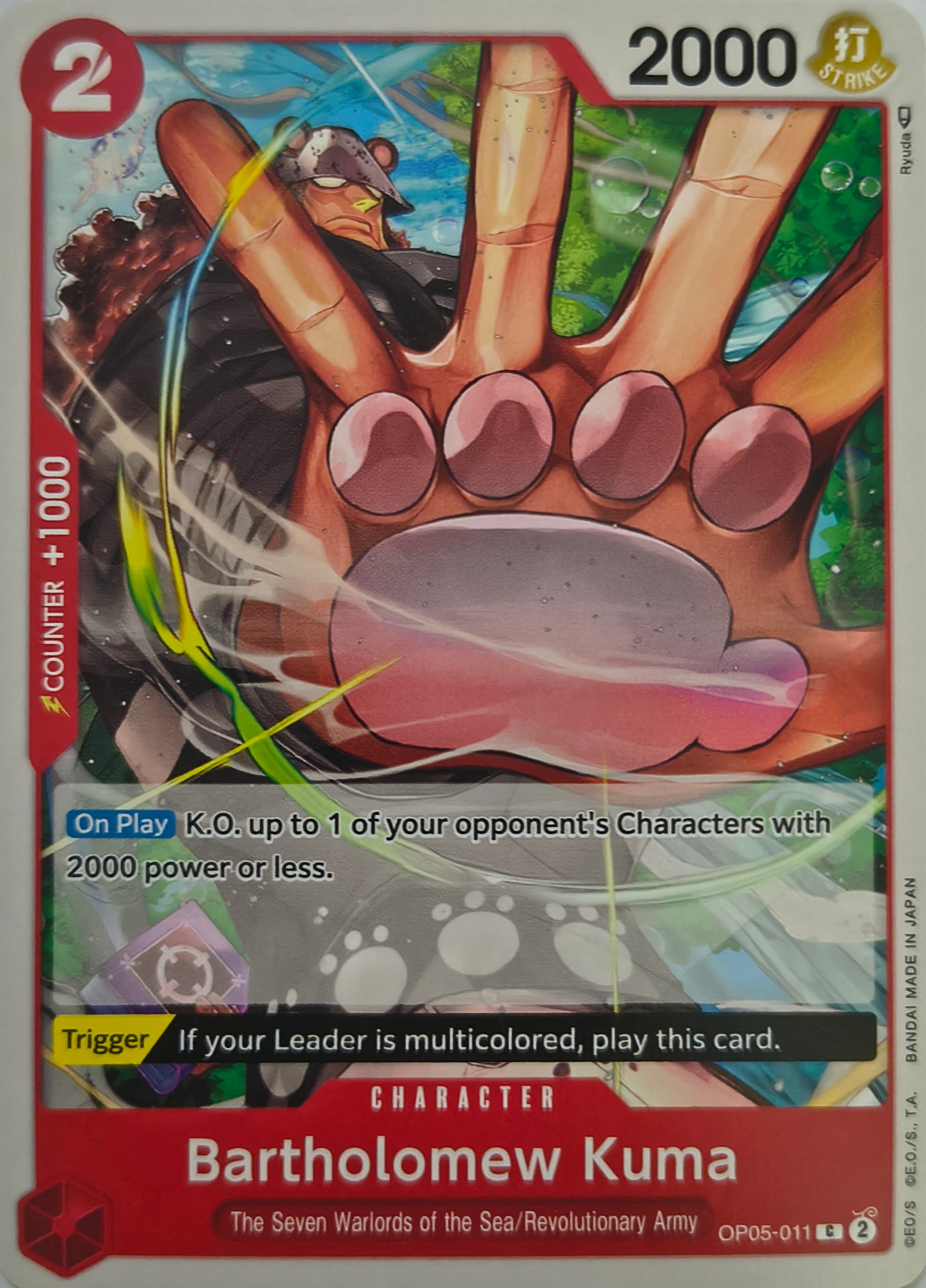 One piece Tcg Bartholomew Kuma Op05-011