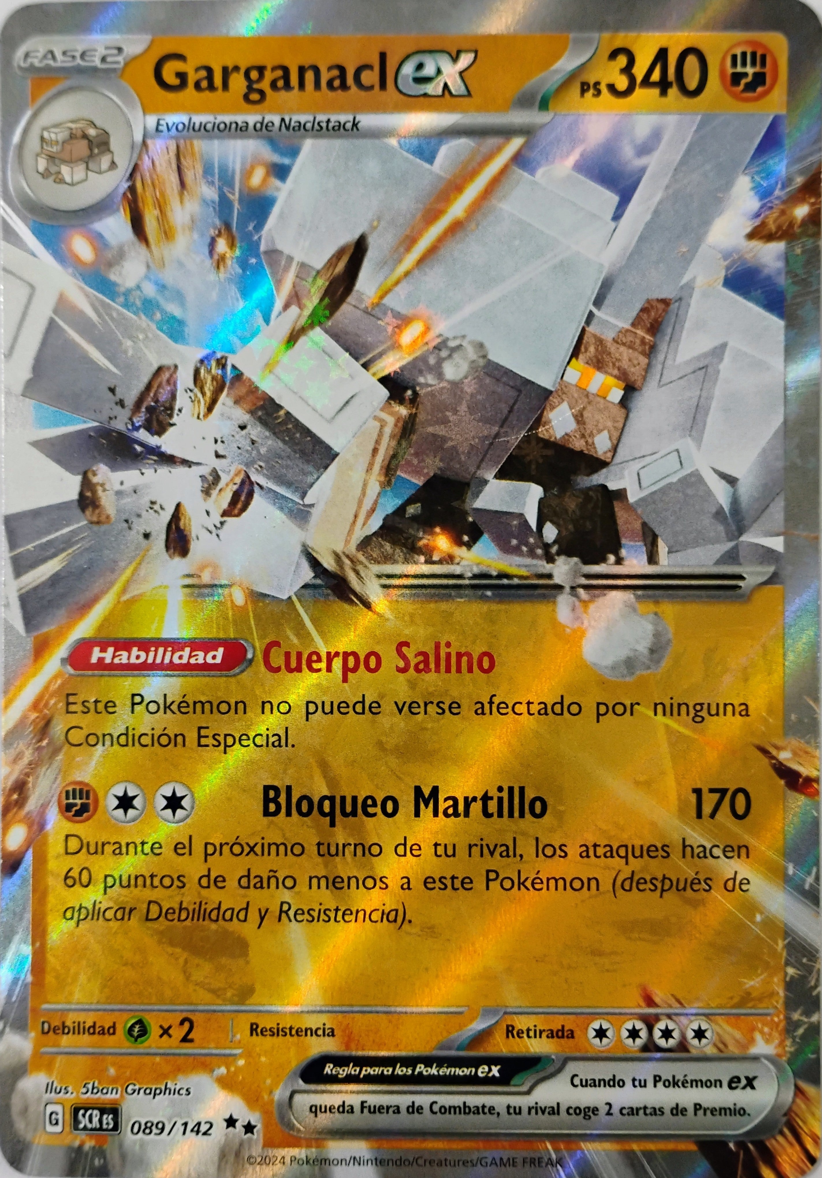 Pokémon tcg Garganacl Ex 089/142 (Español)