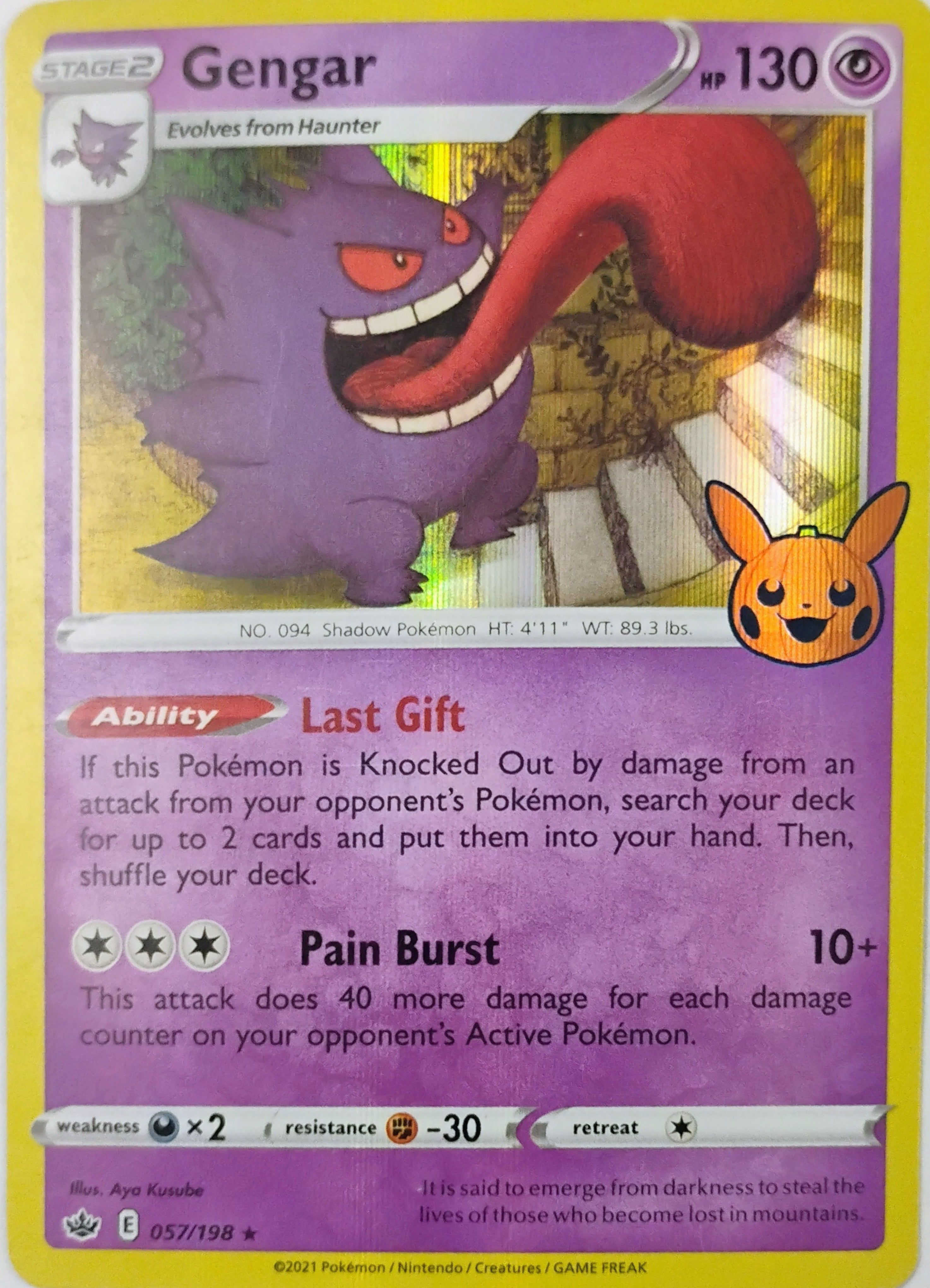 Pokémon Tcg Gengar 057/198 Holo