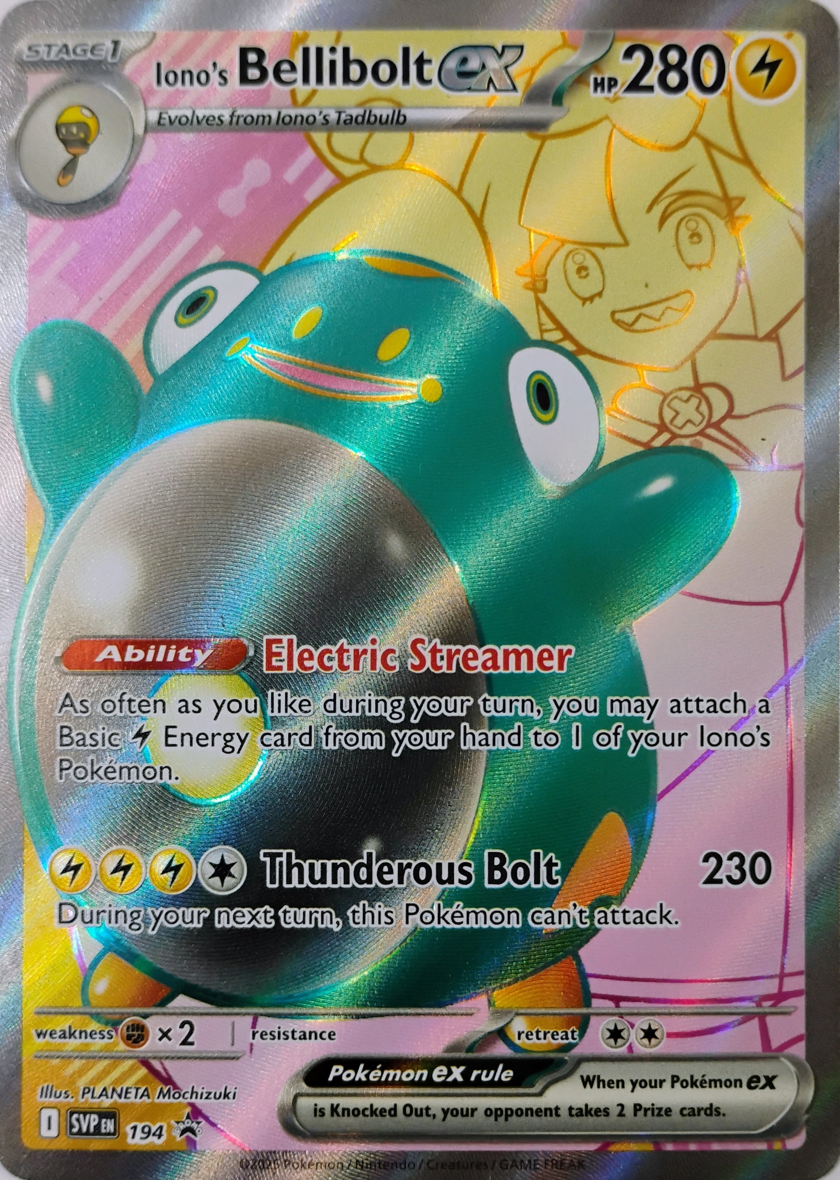Pokémon tcg Iono's Bellibolt Ex 194