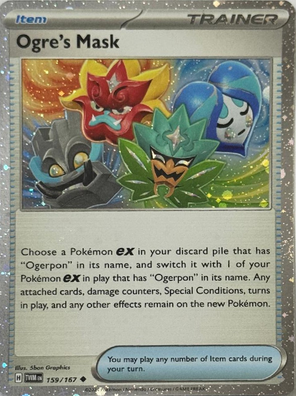 Pokémon Tcg Ogre's Mask 159/167 Holo Cosmo