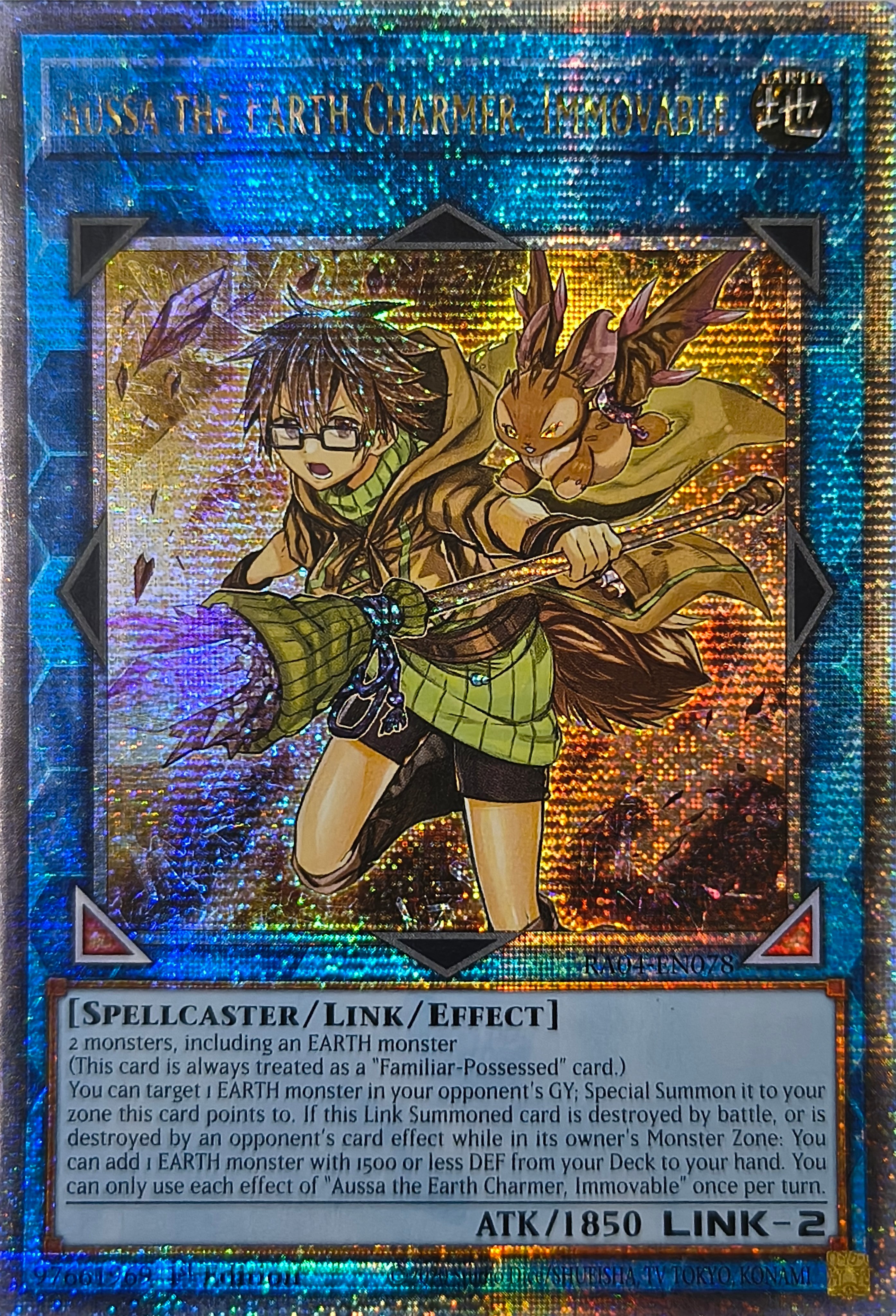 Yugioh! Aussa The Earth Charmer, Immovable Ra04-en078 1st Edition Quarter Century