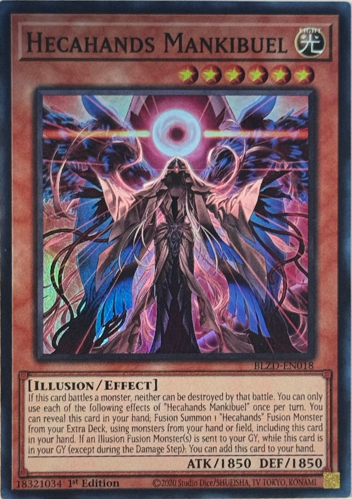 Yugioh! Hecahands Mankibuel BLZD-EN018 1st Edition Super