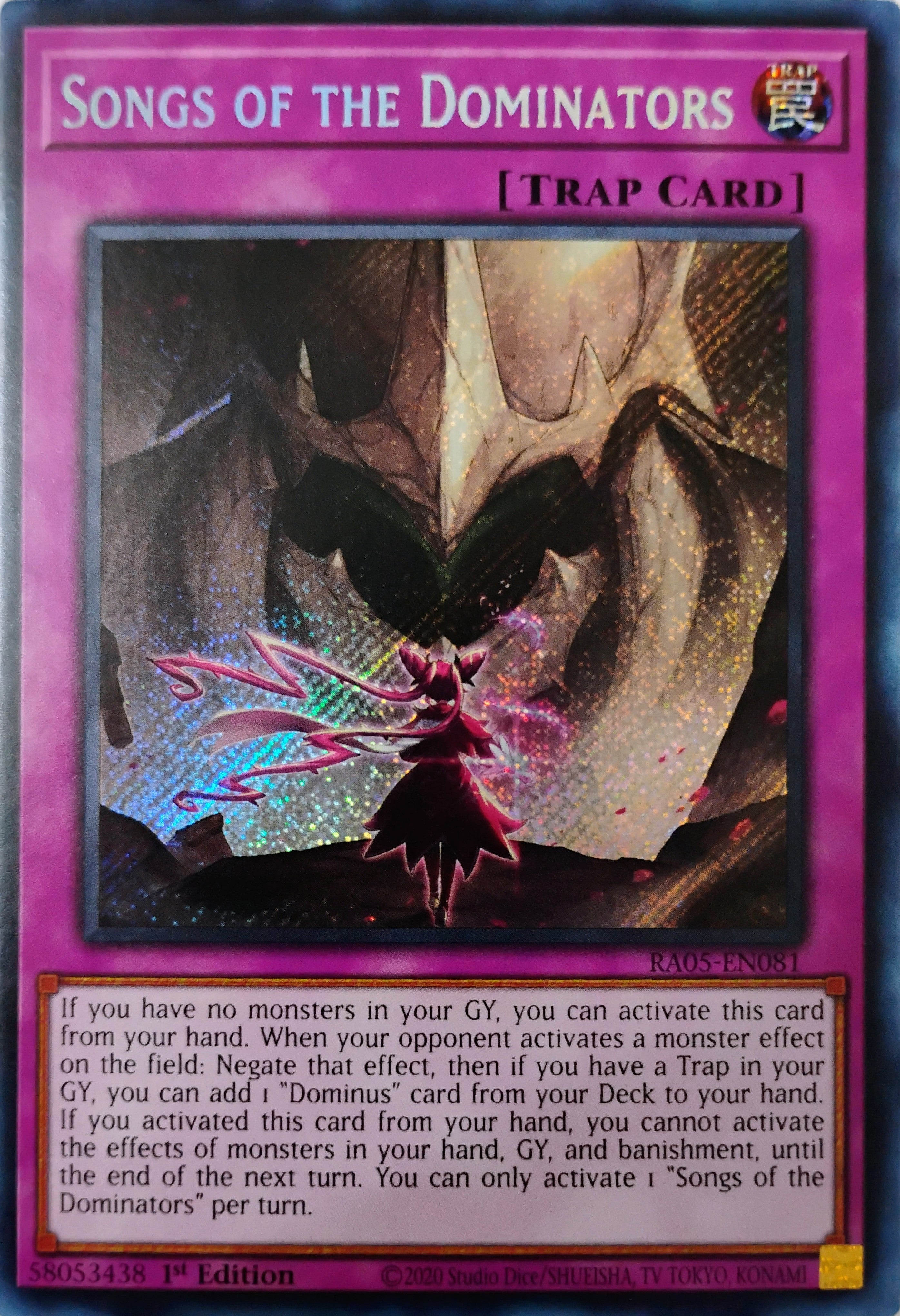 Yugioh! Songs of the Dominators Ra05-en081 1st edition Secreta