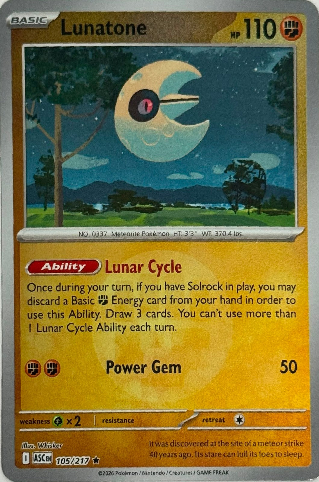Pokémon Tcg Lunatone 105/217 (Energy Símbol)