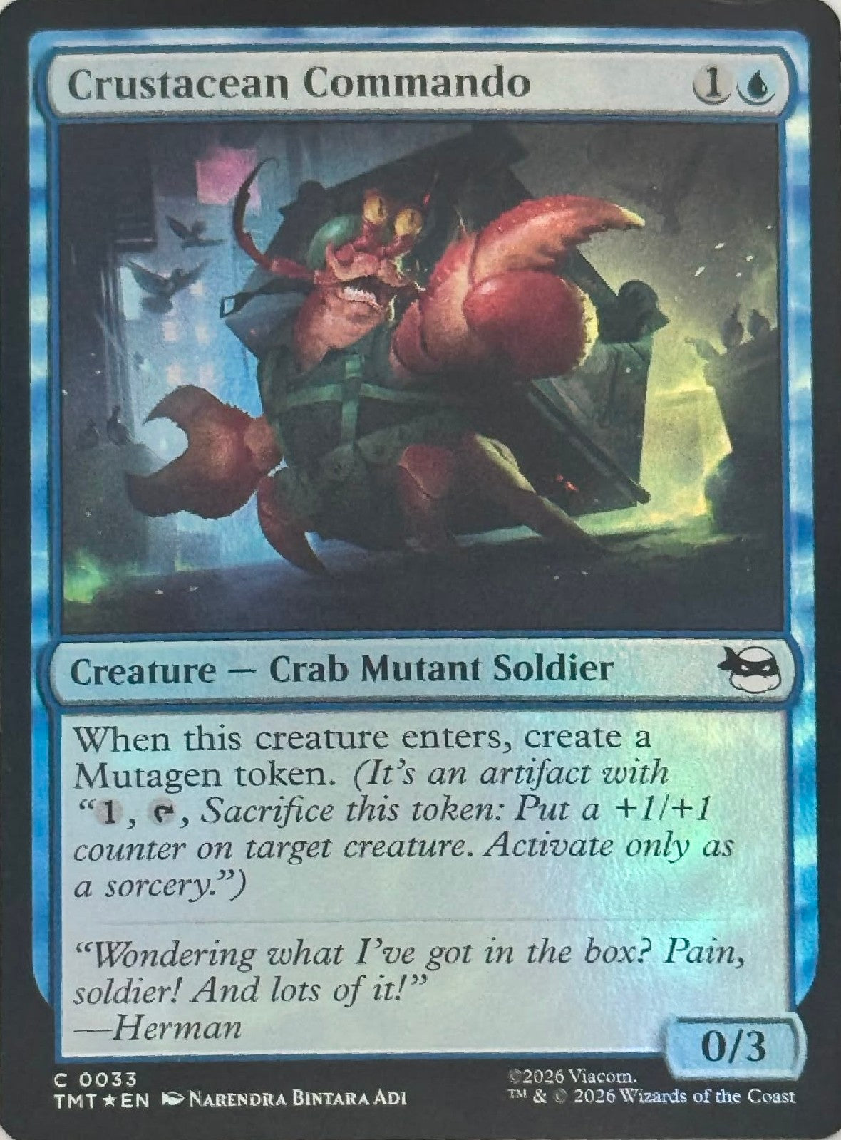 Magic Tcg Crustacean Commando  0033 Foil