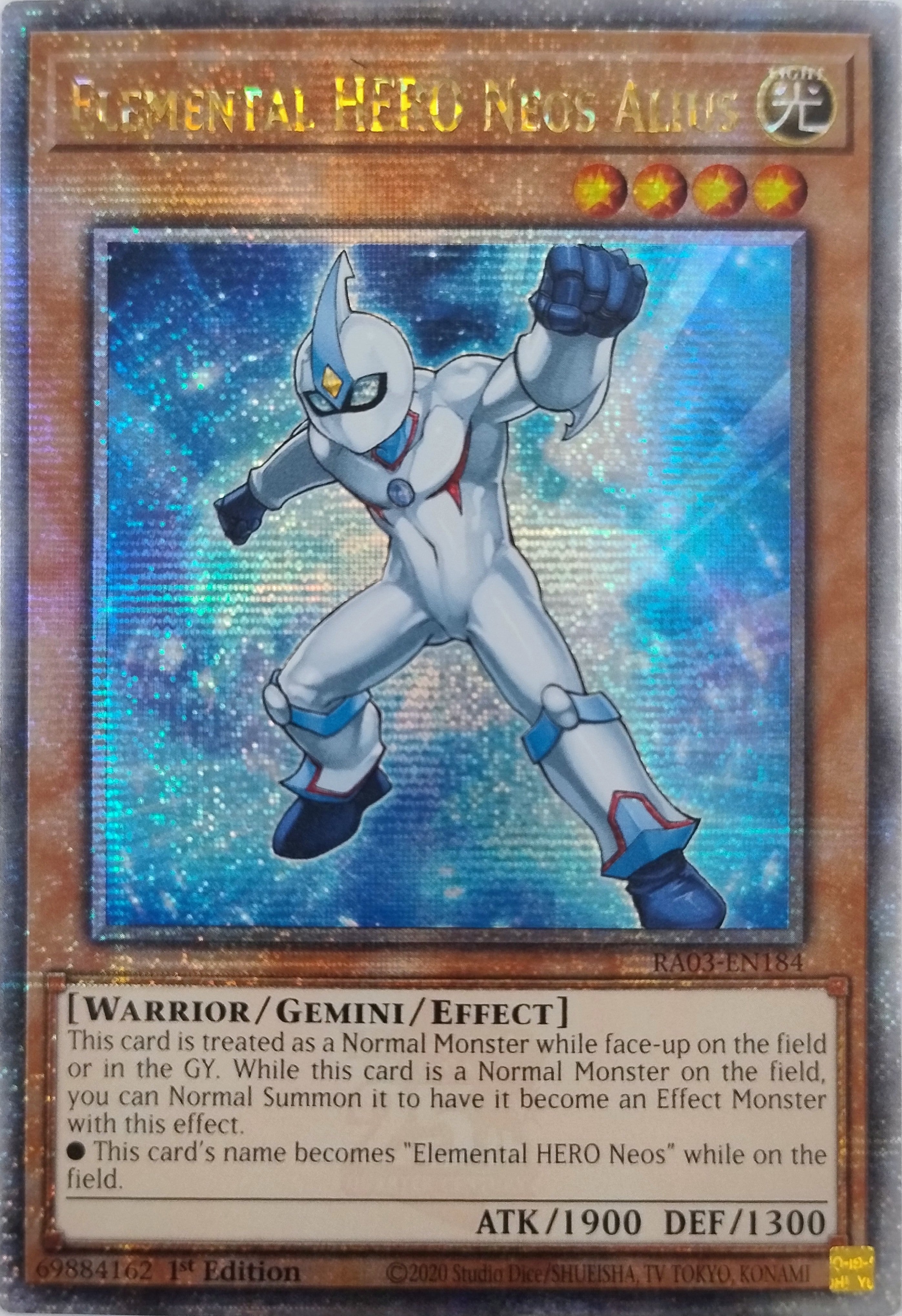 Yugioh! Elemental Hero Neos Alius Ra03-en184 1st Edition Quarter