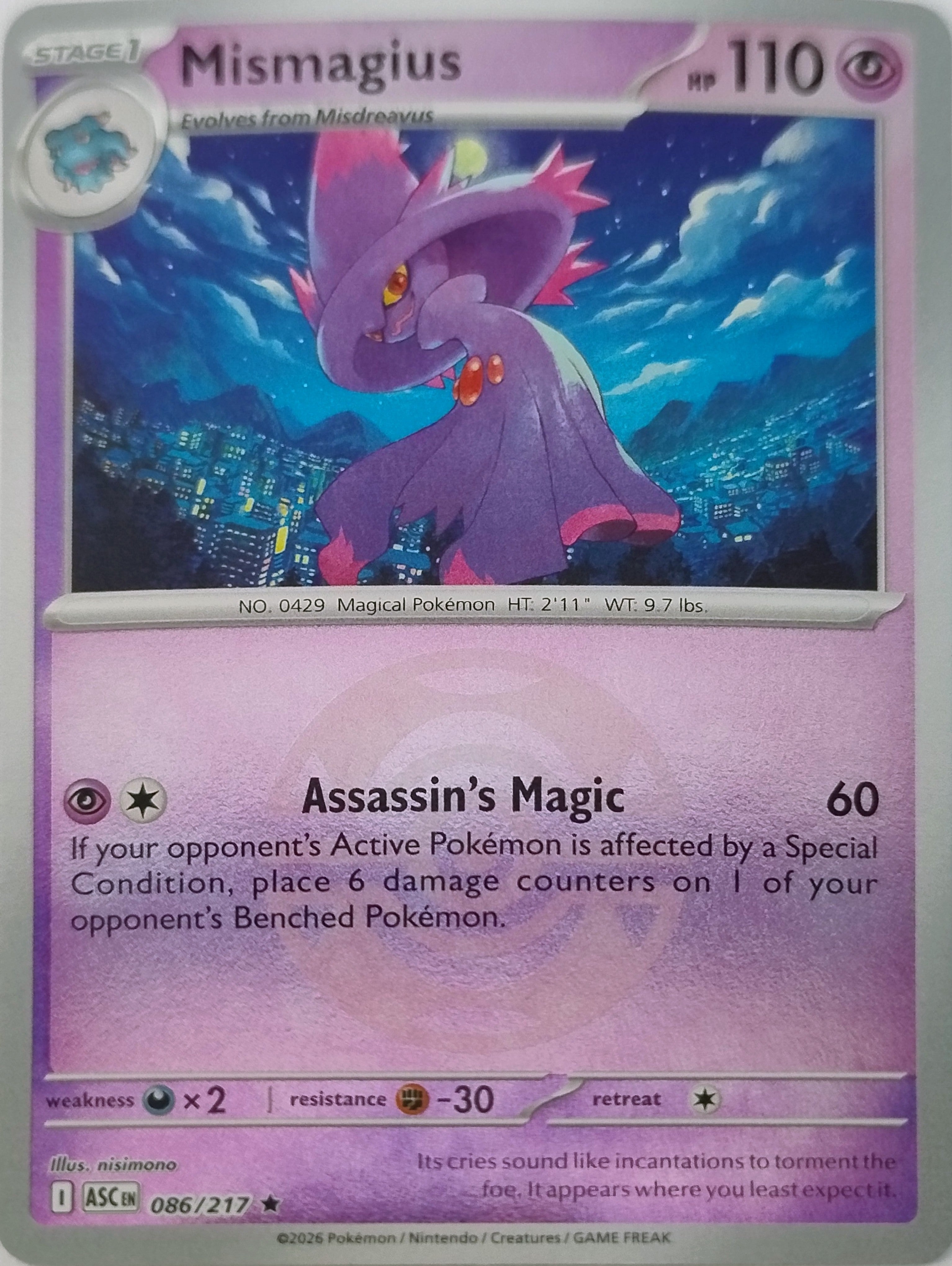 Pokemon Tcg Mismagius 086/217 (Dusk Ball)