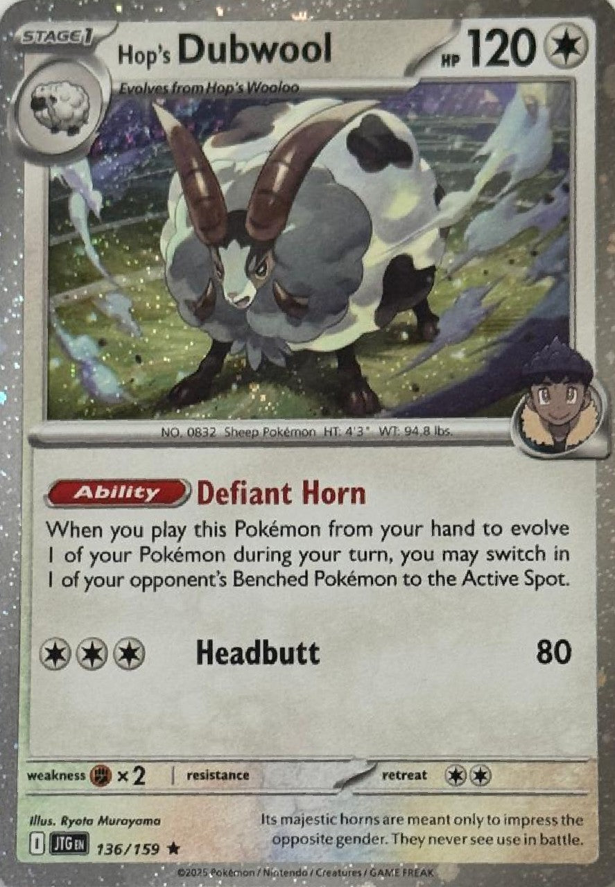 Pokémon Tcg Hop's Dubwool 136/159 Holo Cosmo