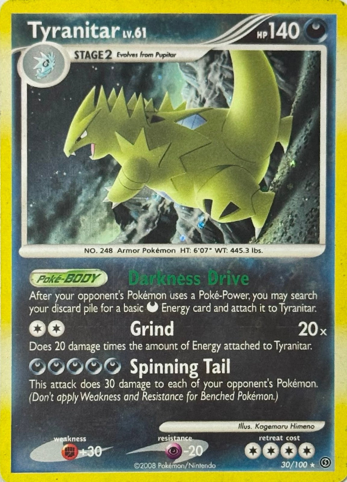 Pokémon Tcg Tyranitar Lv.61 30/100 Holo