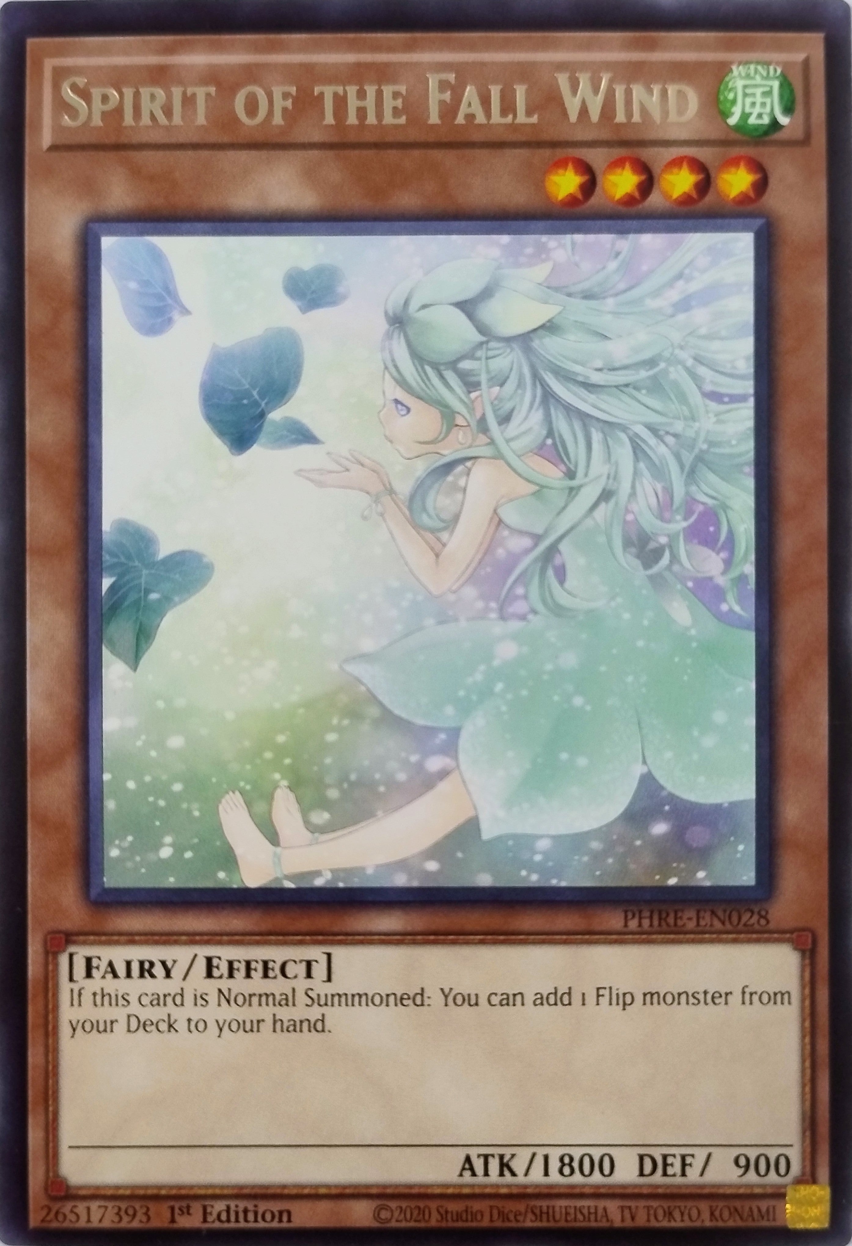 Yugioh! Spirit Of The Fall Wind Phre-en028 1st Edition Rara