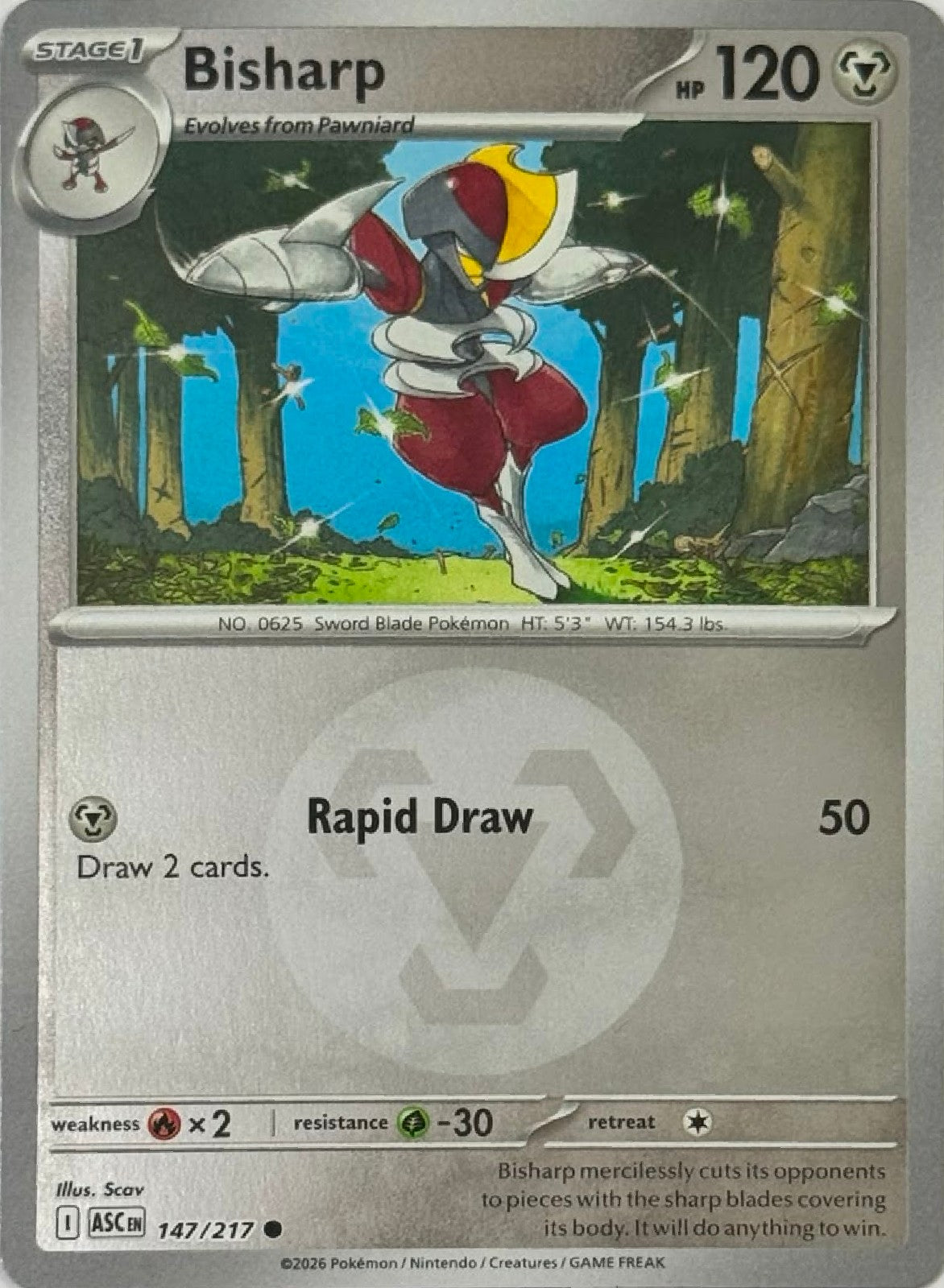 Pokémon Tcg Bisharp 147/217 (Energy Símbol)