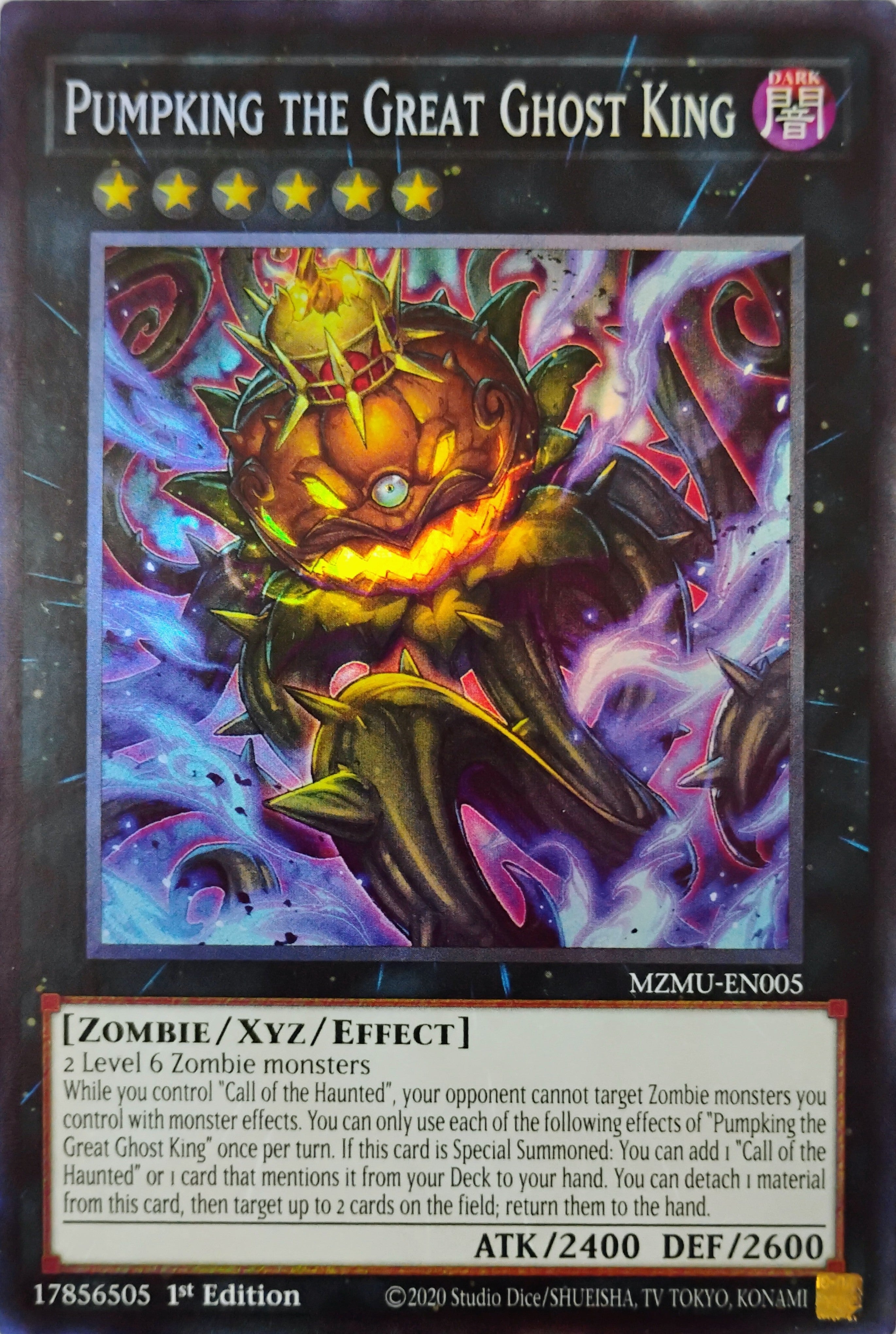 Yugioh! Pumpking The Great Ghost King Mzmu-en005 Collector rare