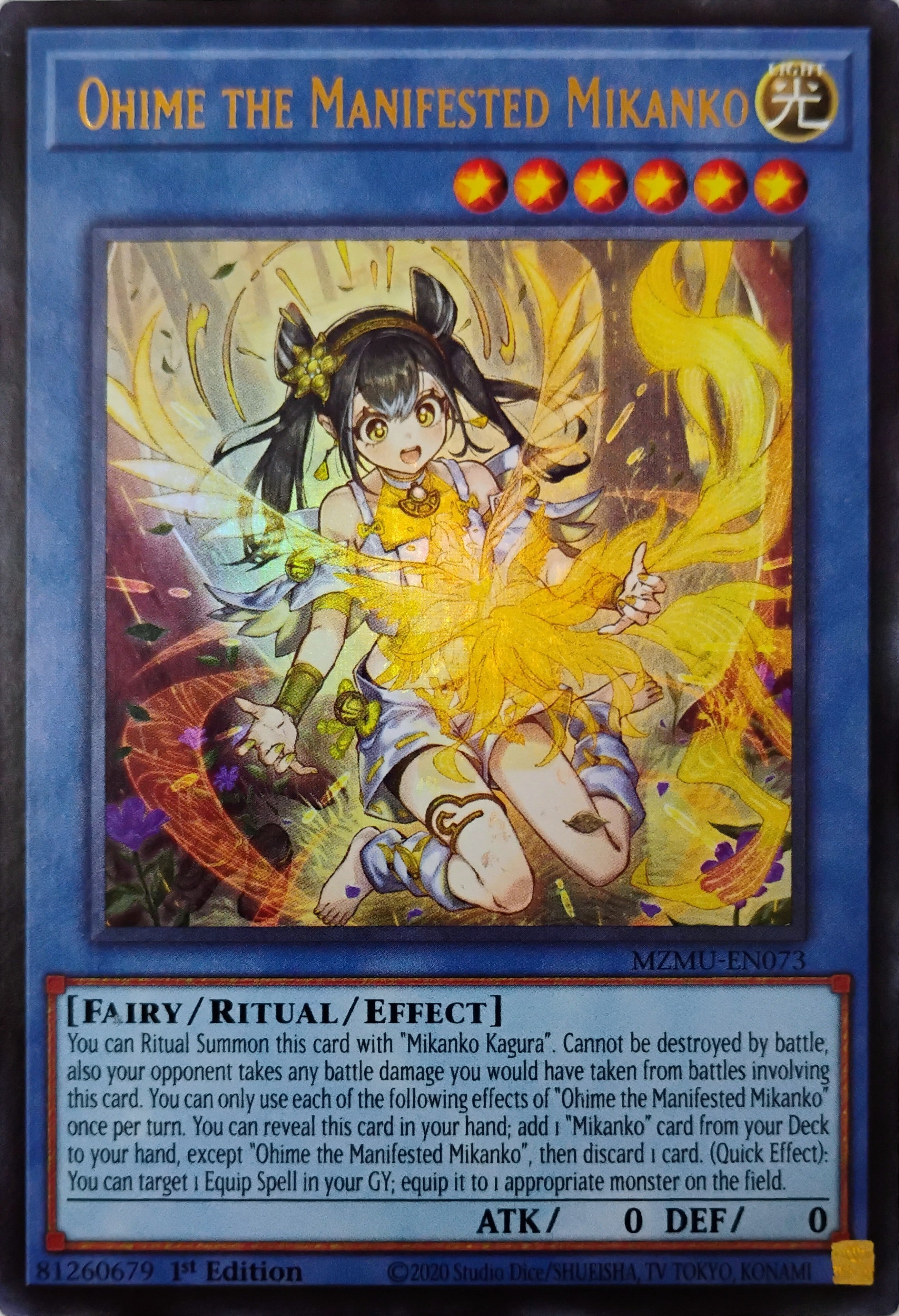 Yugioh! Ohime The Manifested Mikanko Mzmu-en073 Ultra Rare
