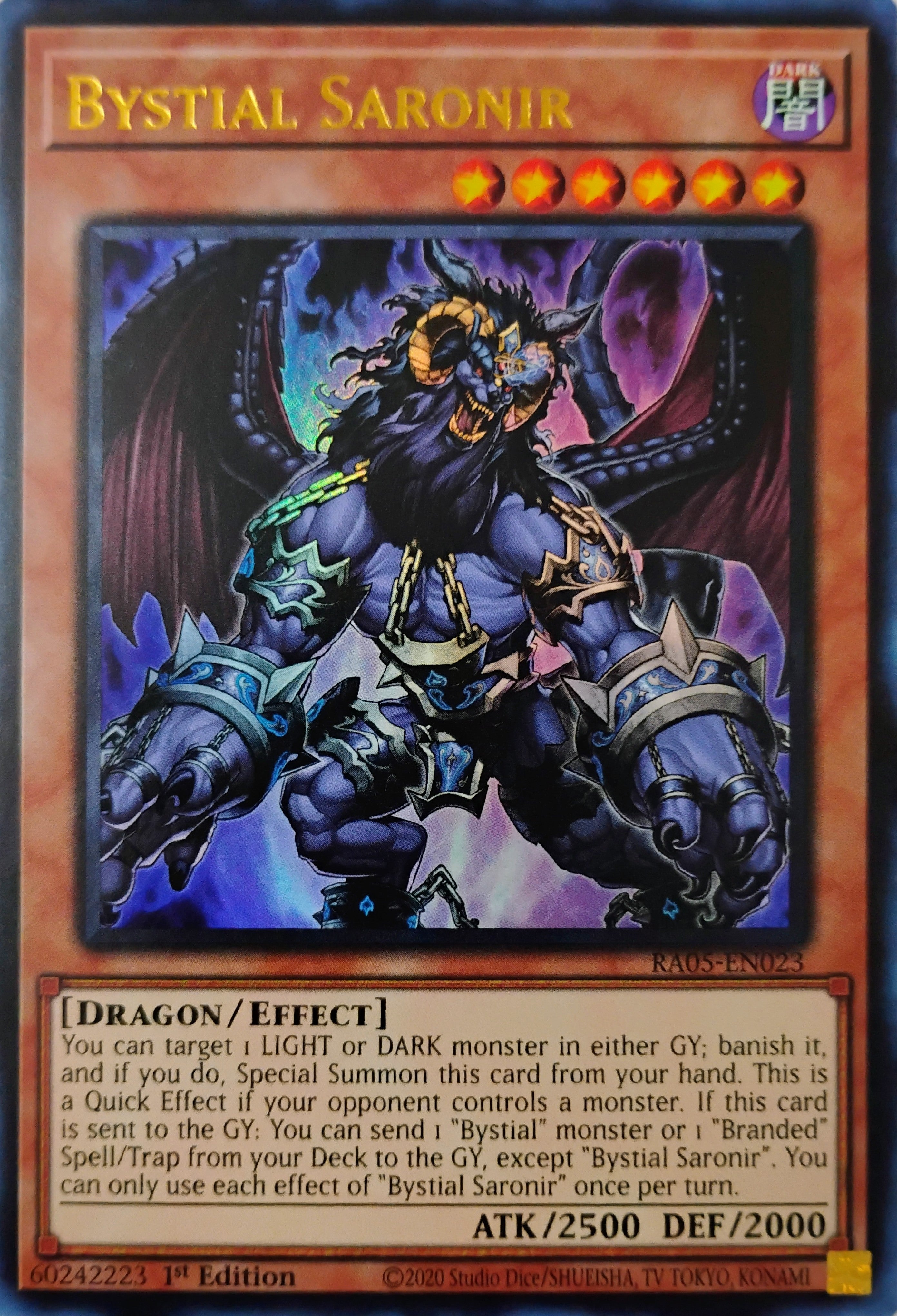 Yugioh! Bystial Saronir Ra05-en023 Ultra Rare