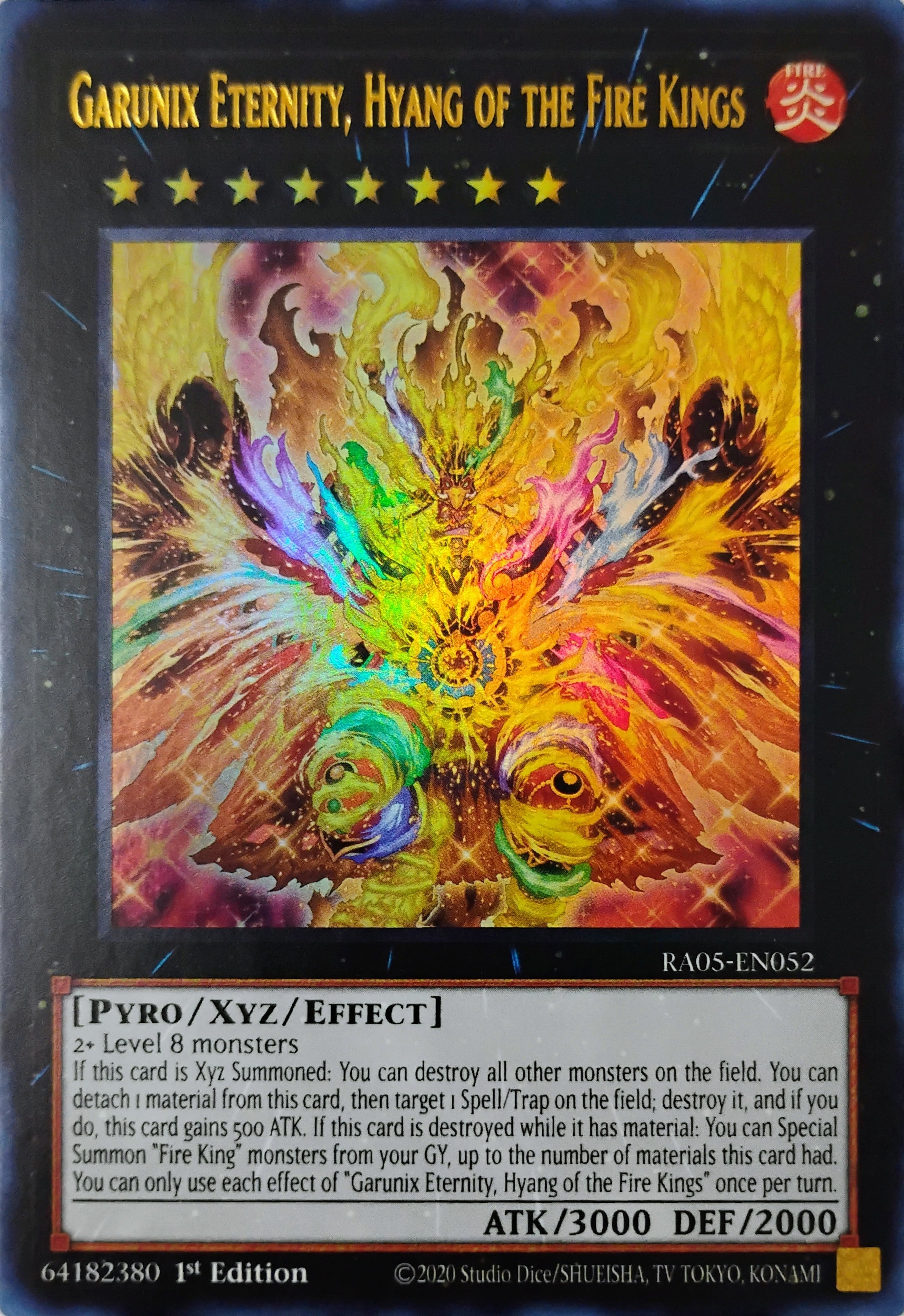 Yugioh! Garunix Eternity, Hyang of the Fire Kings Ra05-en052 1st edition Ultra Rare