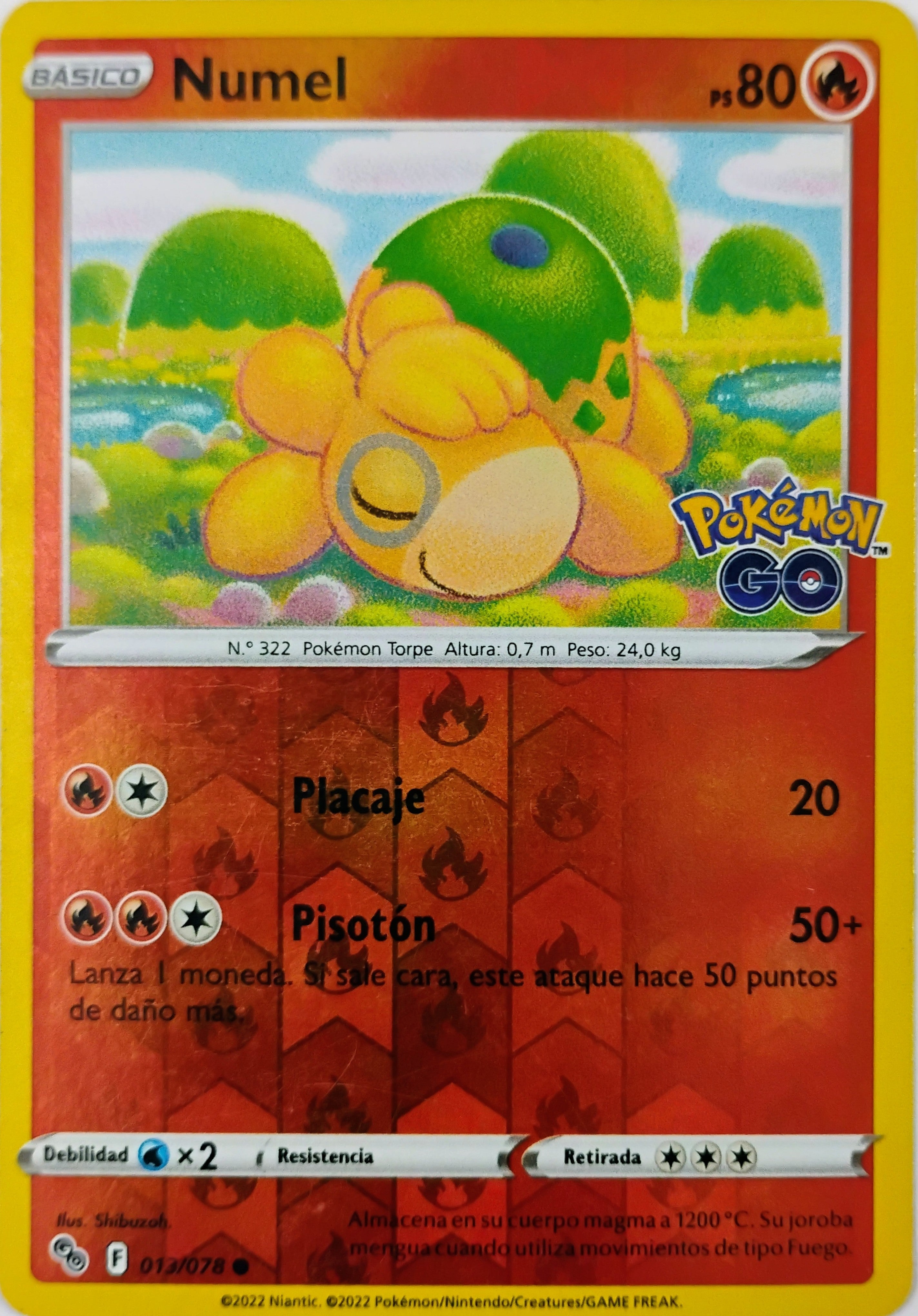 Pokémon tcg Numel 013/078 (Pokémon go) (Español) Reverse