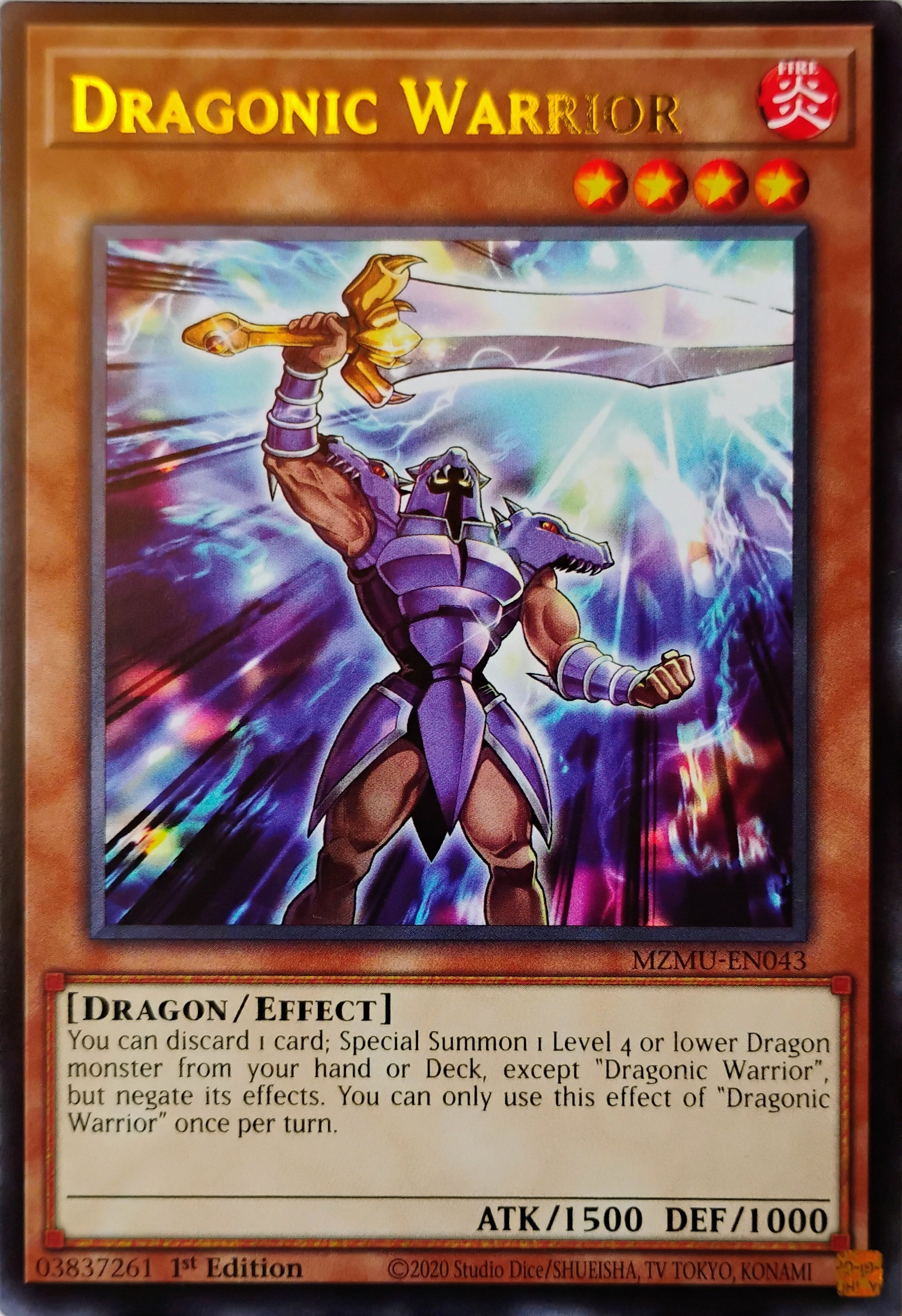 Yugioh! Dragonic Warrior Mzmu-en043 Rara