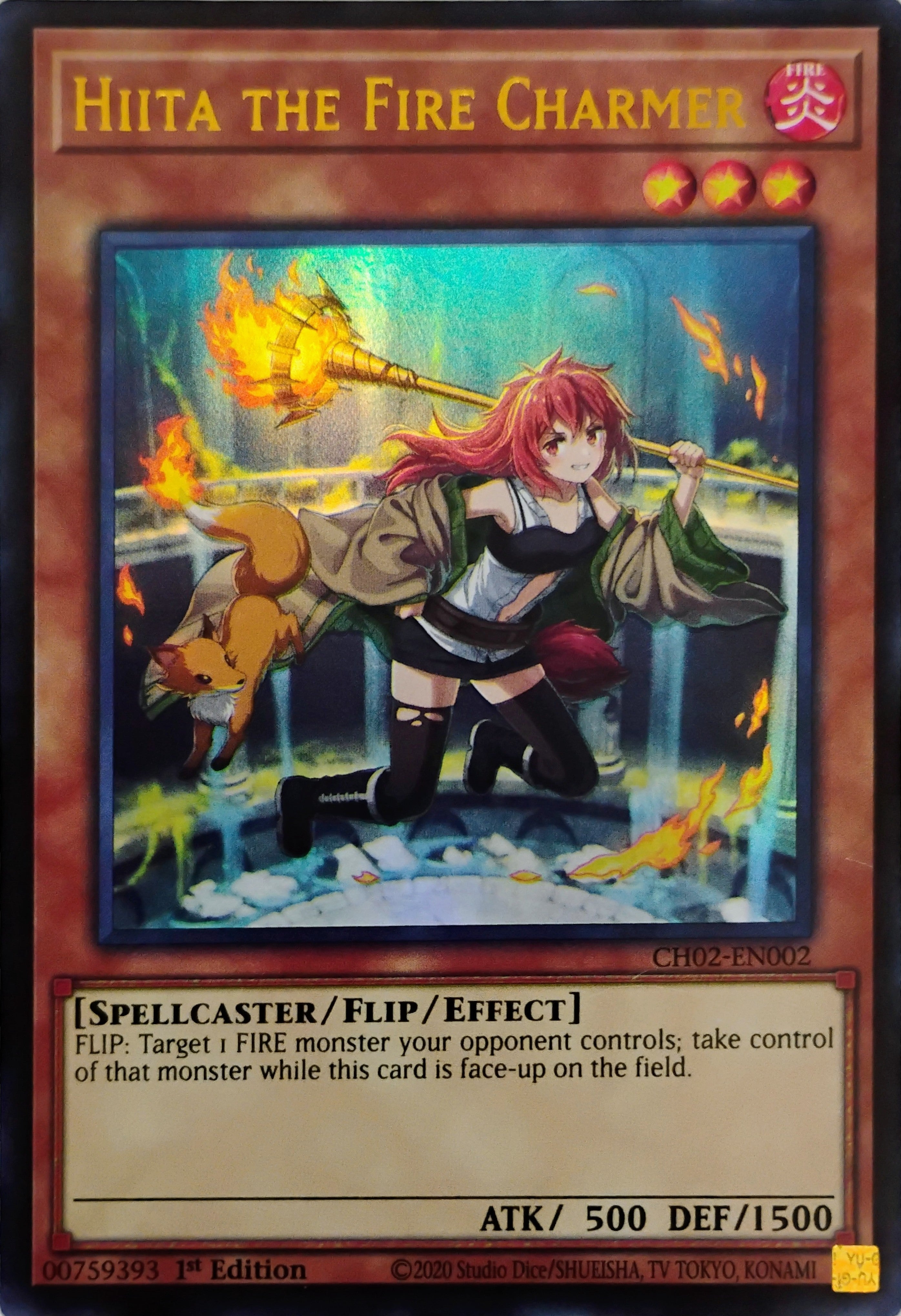 Yugioh! hitta The Fire Charmer Ch02-en002 ultra Rare 1st edition