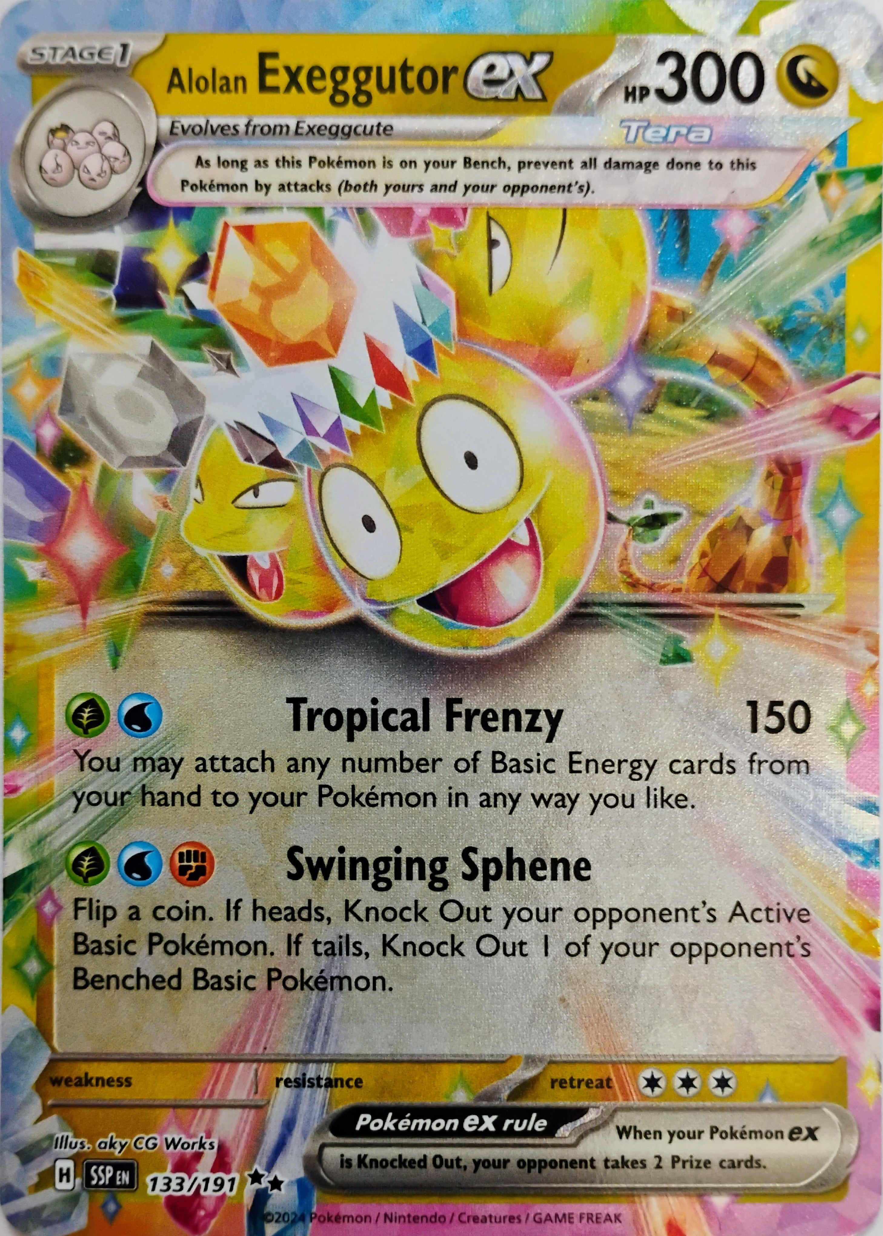 Pokémon tcg Alolan Exeggutor Ex 133/191