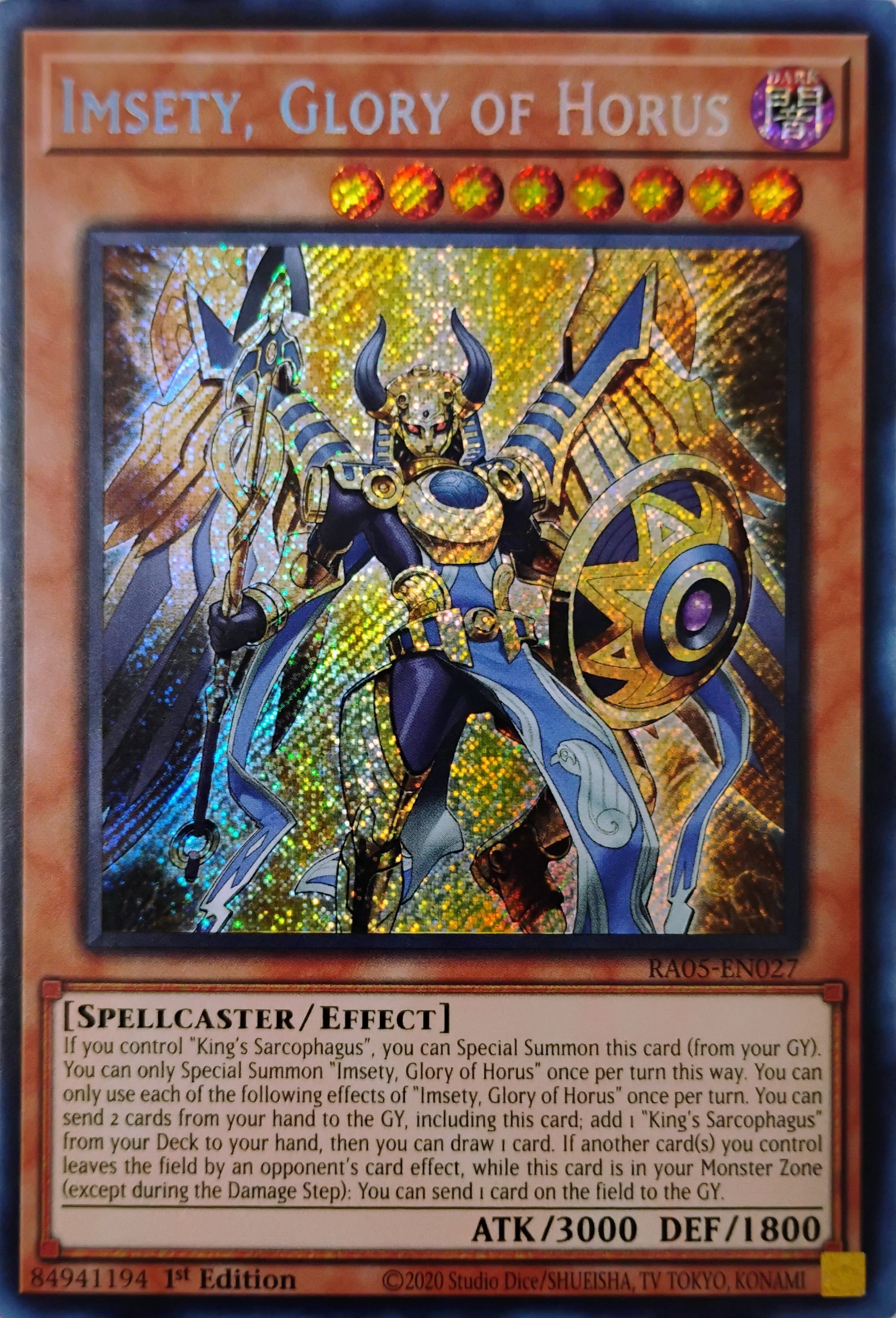 Yugioh! Imsety Glory Of Horus Ra05-en027 1st edition Secreta