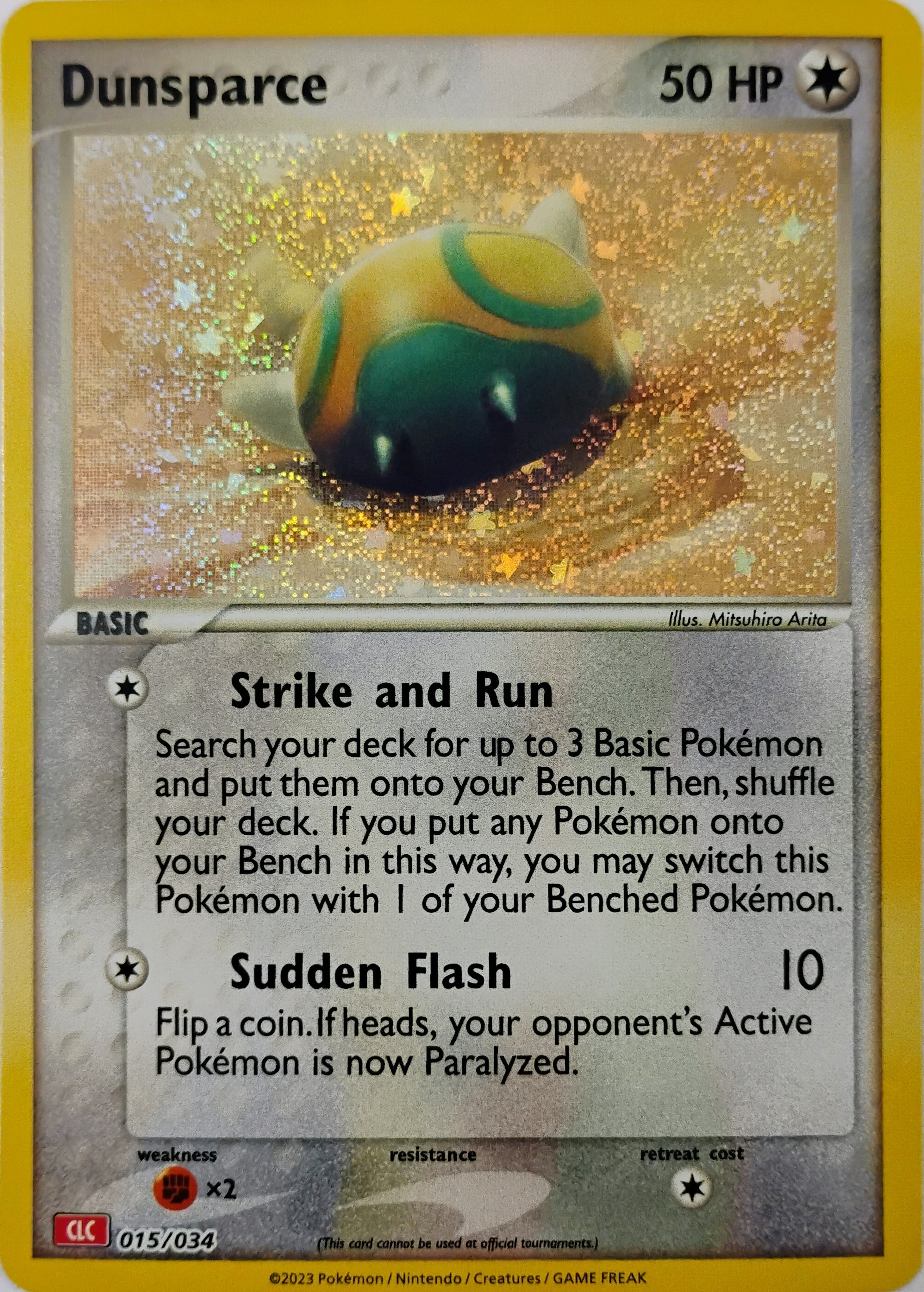 Pokémon tcg Dunsparce 015/034  Holo Cosmo (Clc)