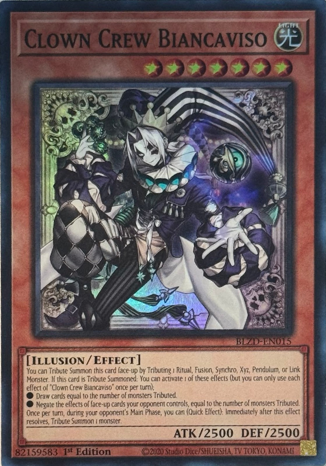 Yugioh! Clown Crew Biancaviso BLZD-EN015 1st Edition Super
