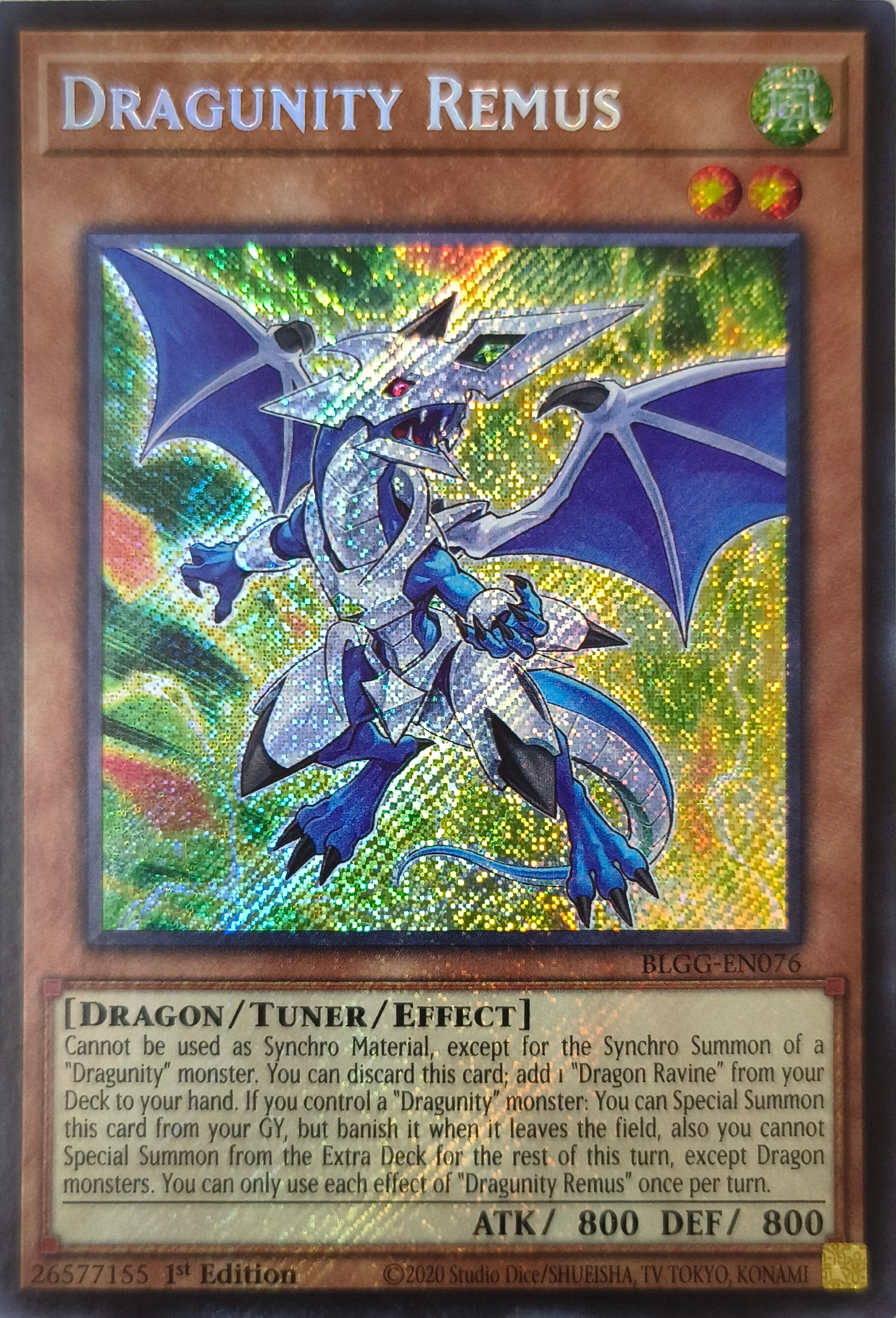 Yugioh! Dragunity Remus Blgg-en076 1st edition Secreta
