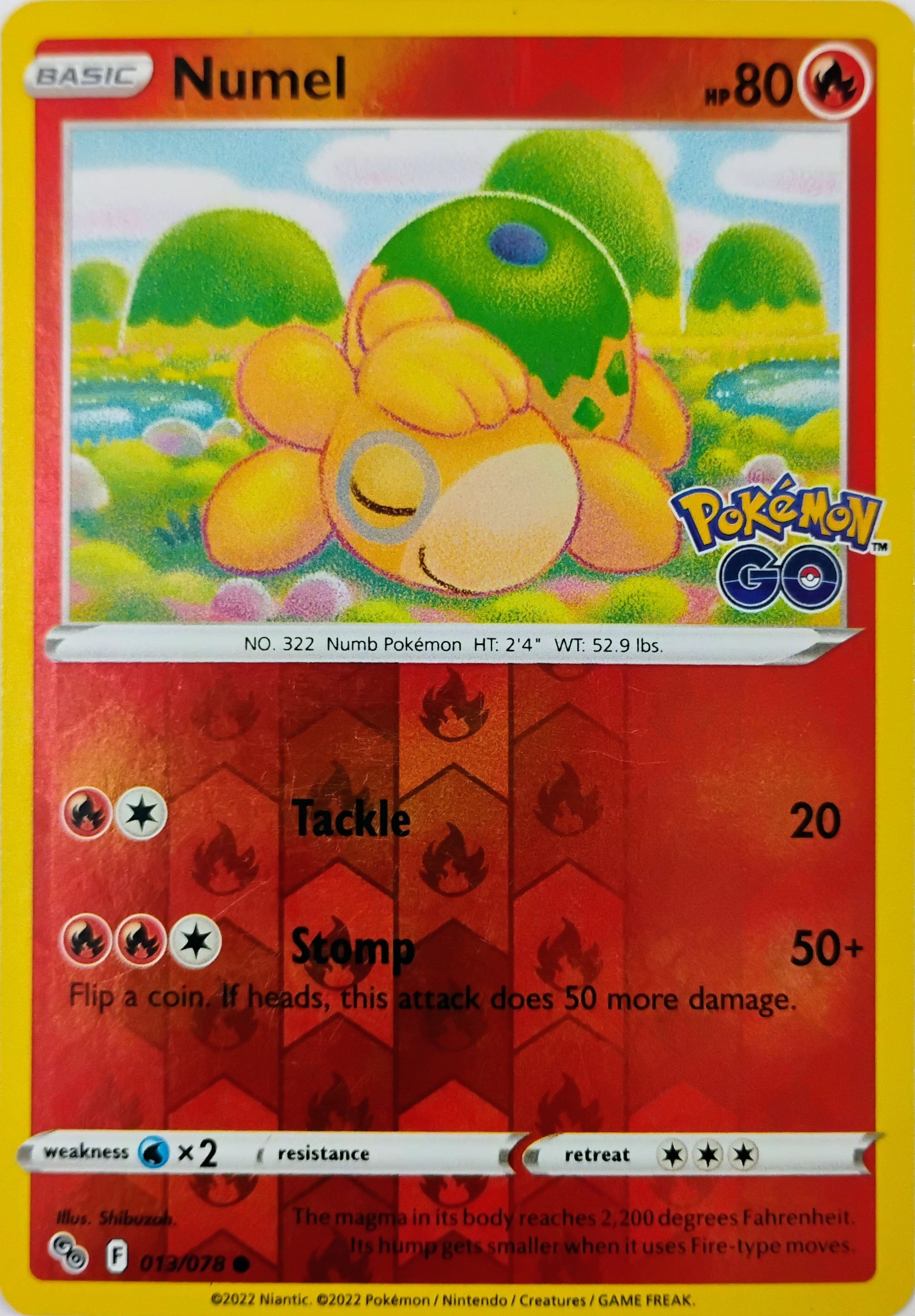 Pokémon tcg Numel 013/078 (Pokémon go) Reverse