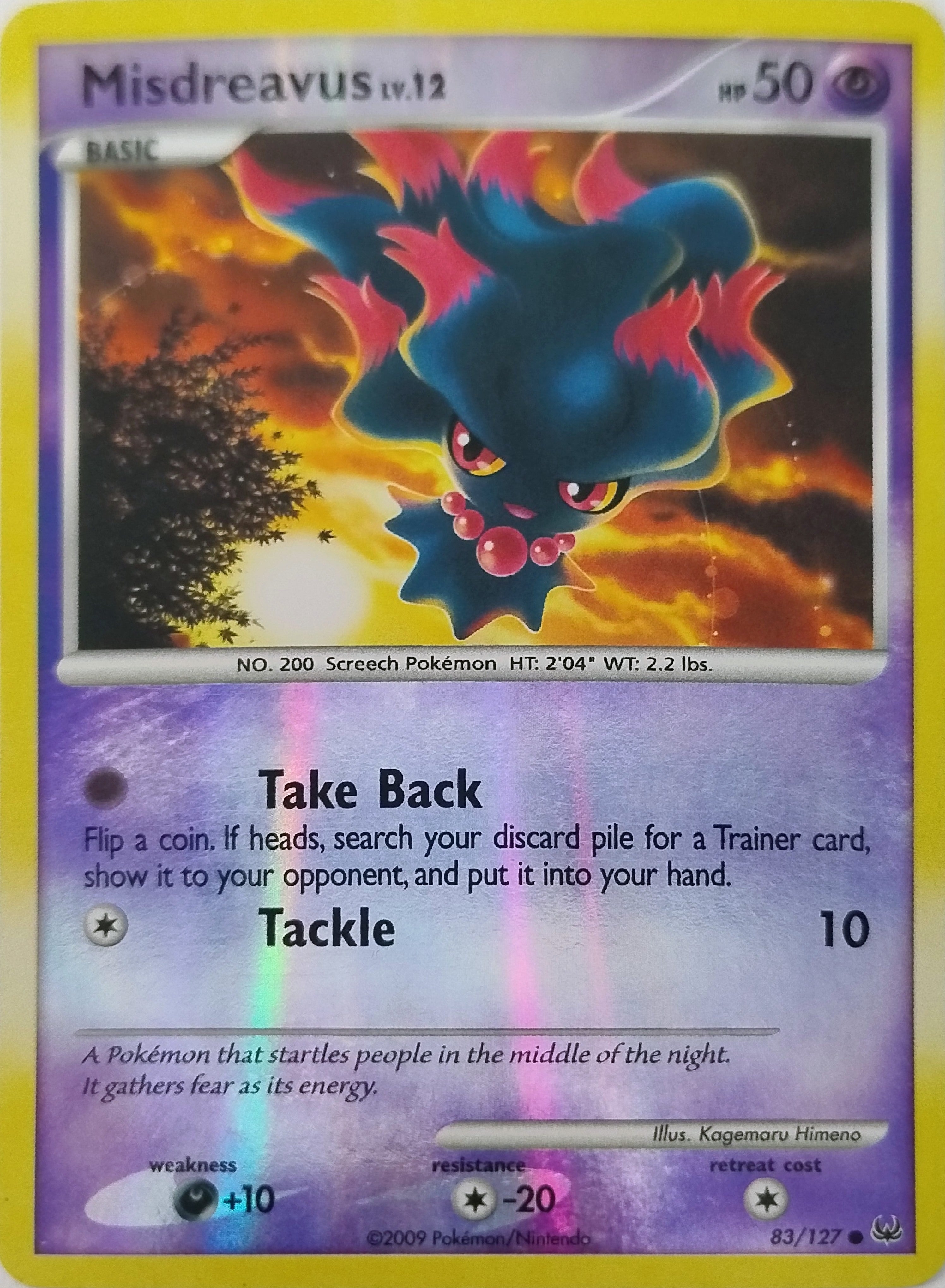 Pokemon Tcg Misdreavus Lv.12 83/127 Reverse