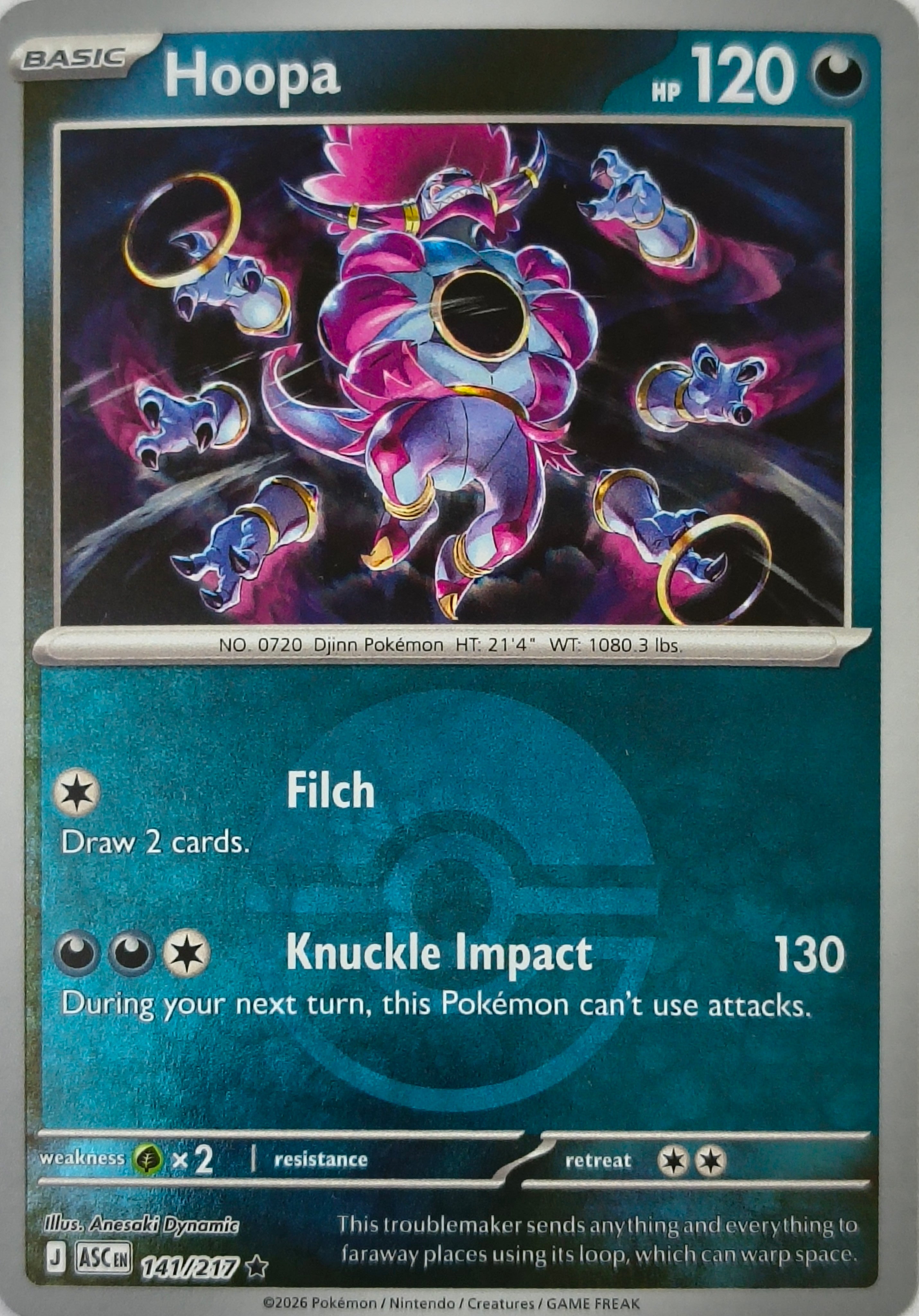 Pokémon tcg Hoopa 141/217 (Poke Ball)