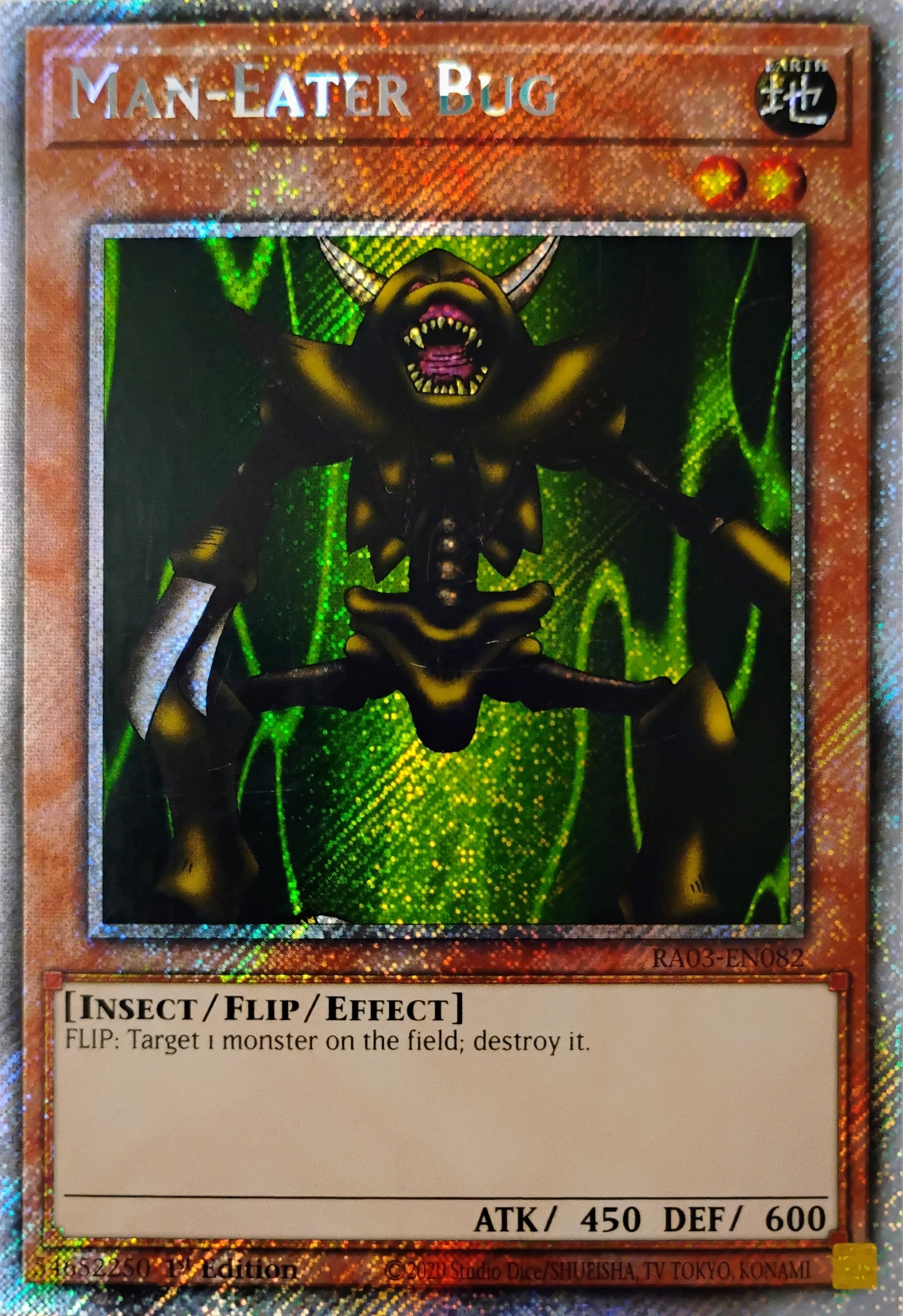 Yugioh! Man-Eater Bug Ra03-en082 Platinum