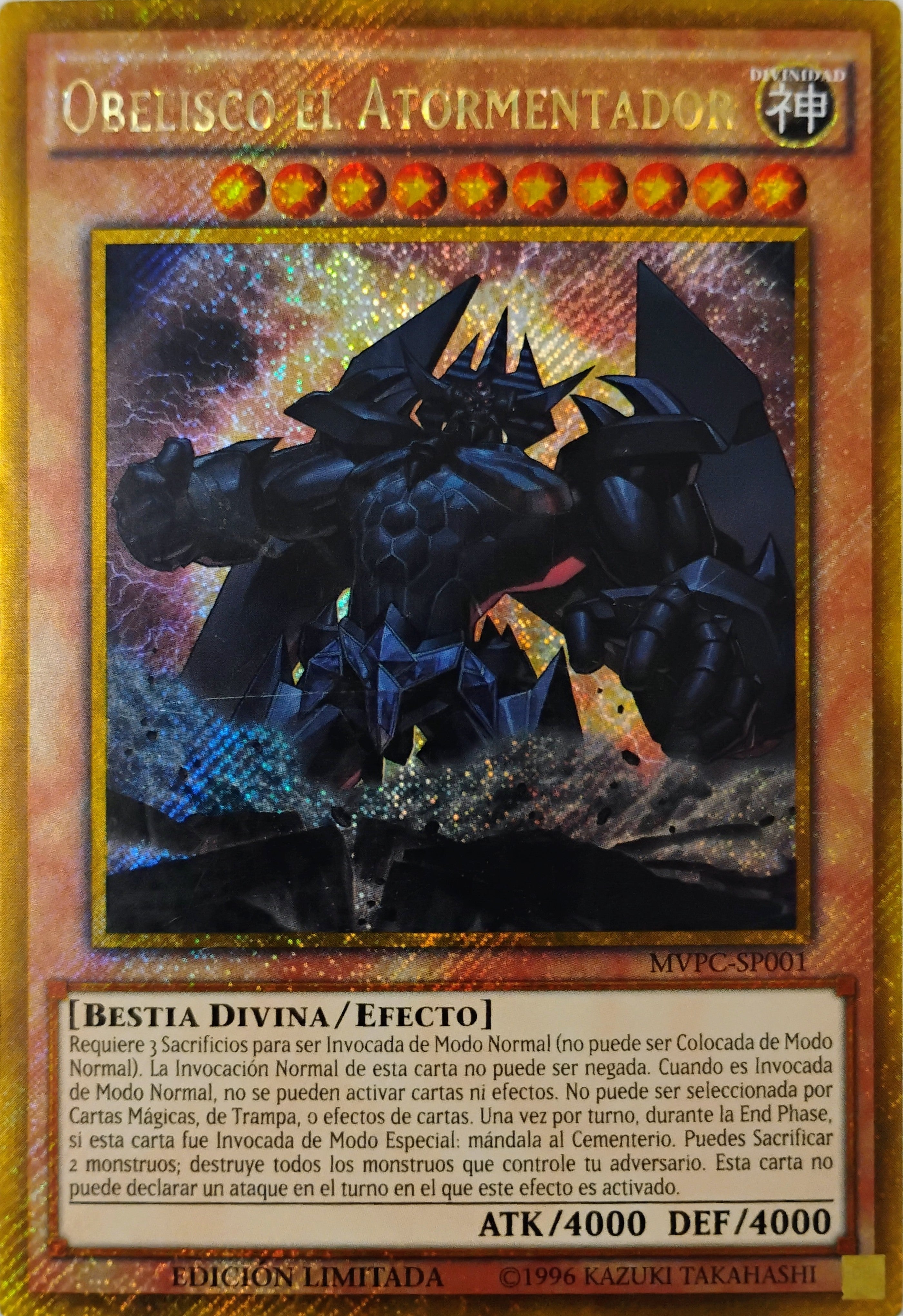 Yugioh! Obelisco el atormentador Mvpc-sp001 God Rare