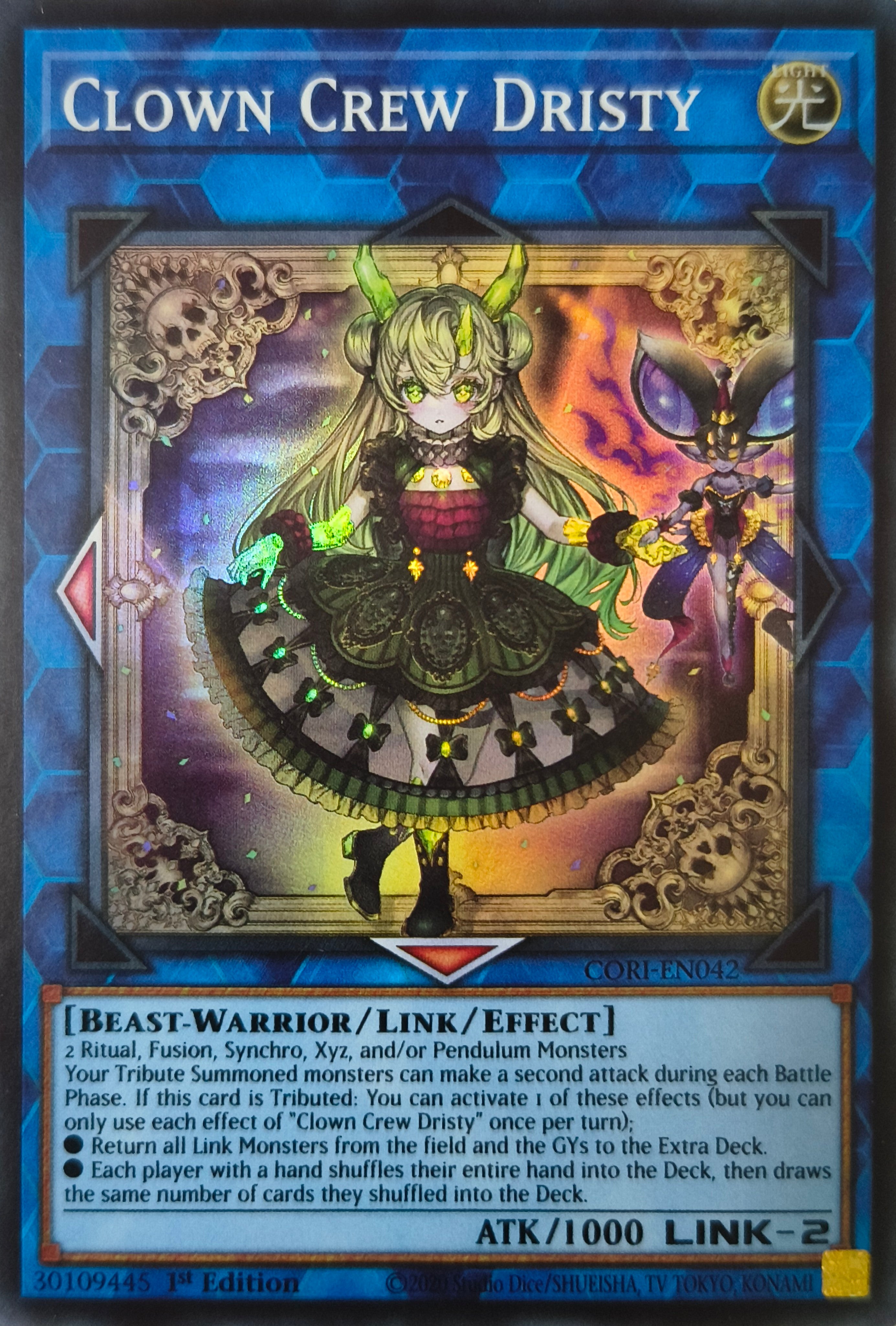 Yugioh! Clown Crew Dristy Cori-en042 1st edition Super Rare