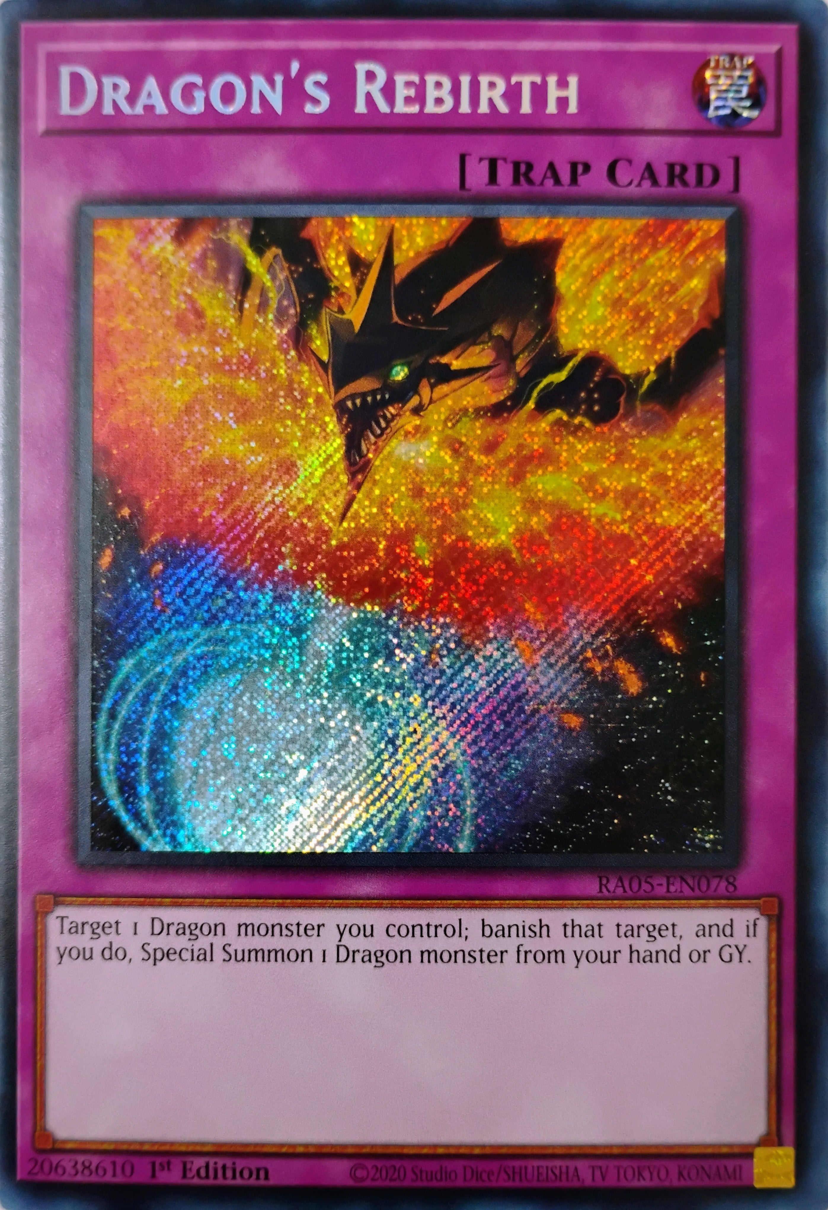 Yugioh! Dragon's Rebirth Ra05-en078 1st edition Secreta
