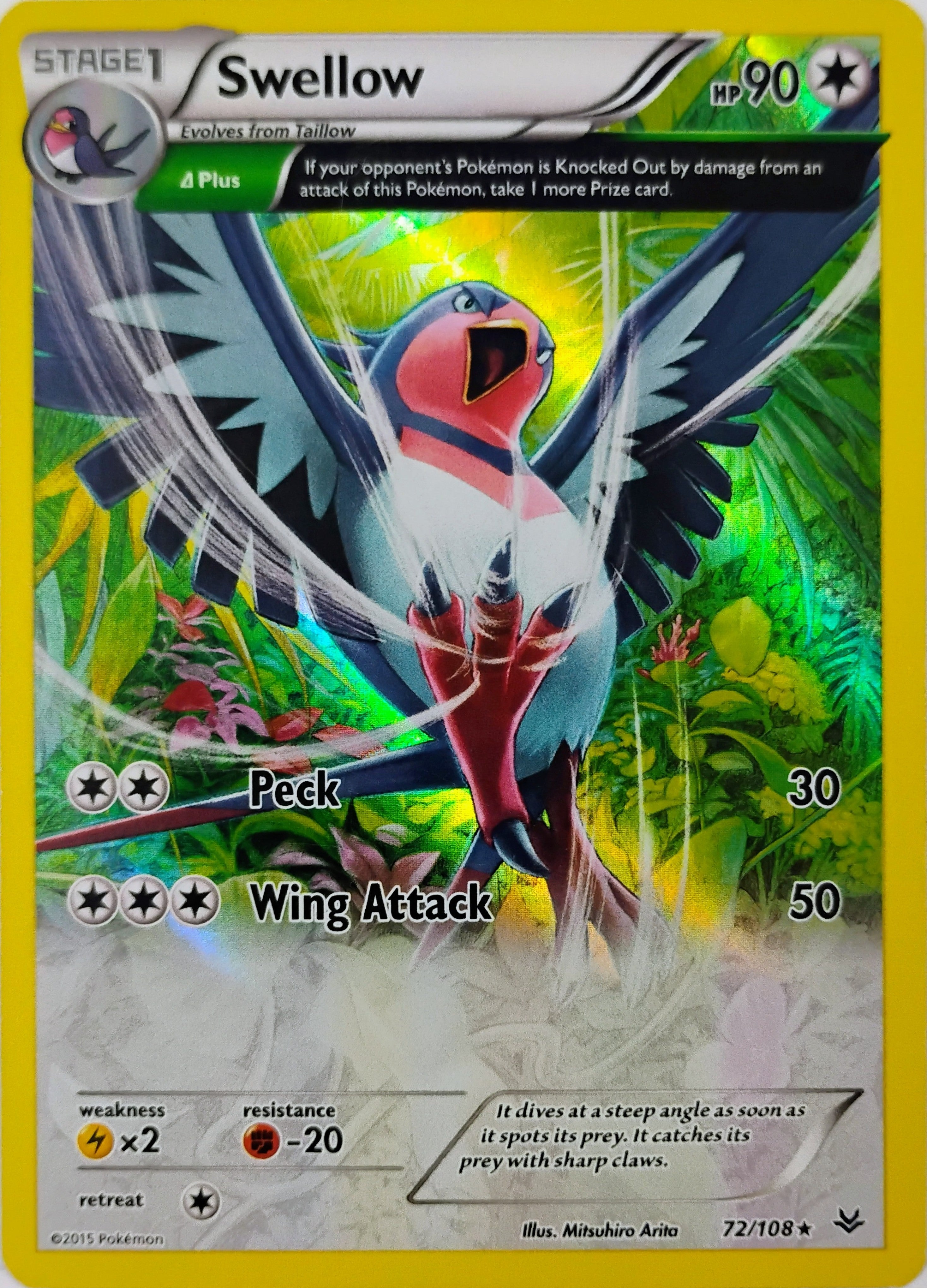 Pokémon tcg Swellow 72/108