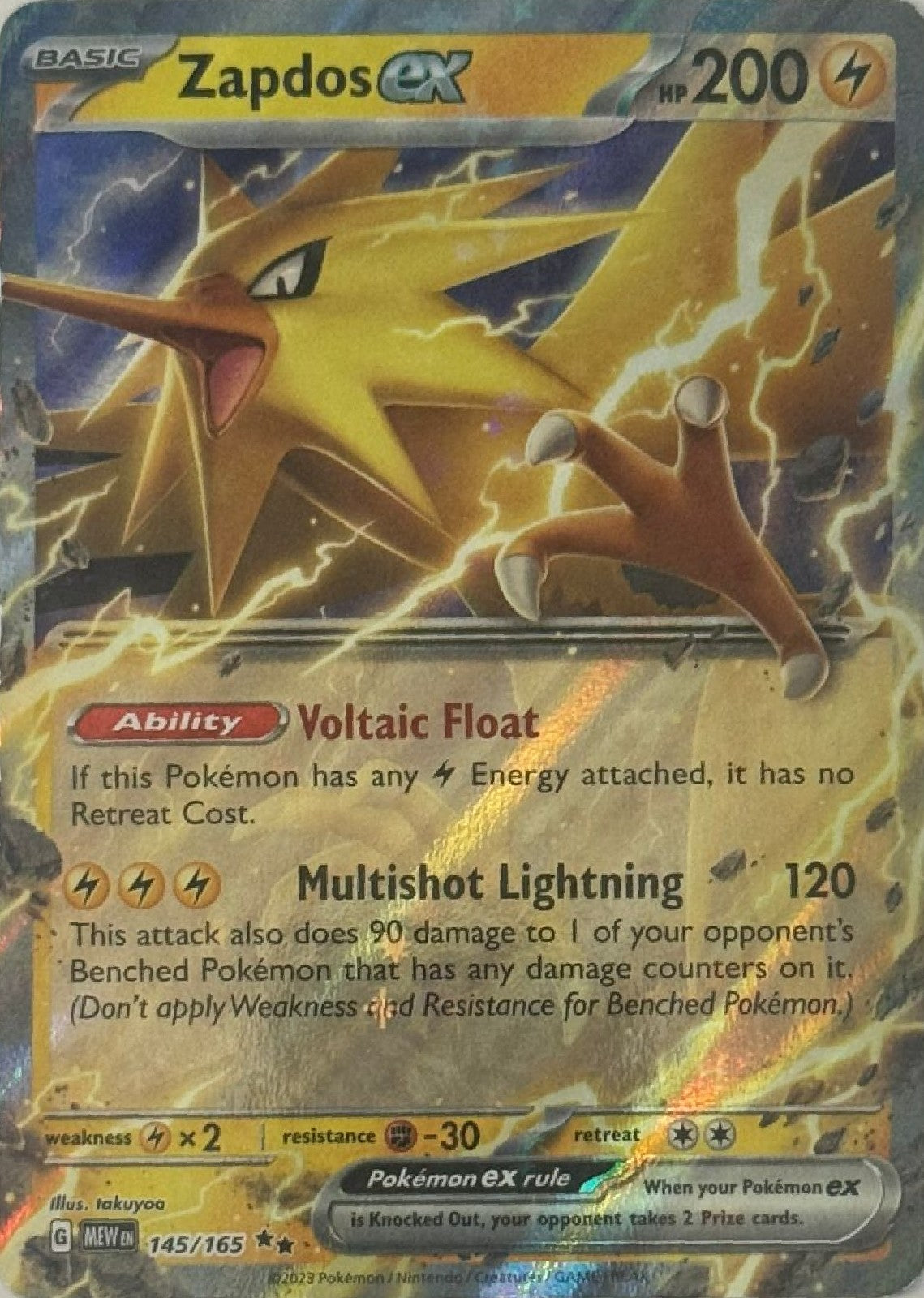 Pokemon tcg Zapdos Ex 145/165