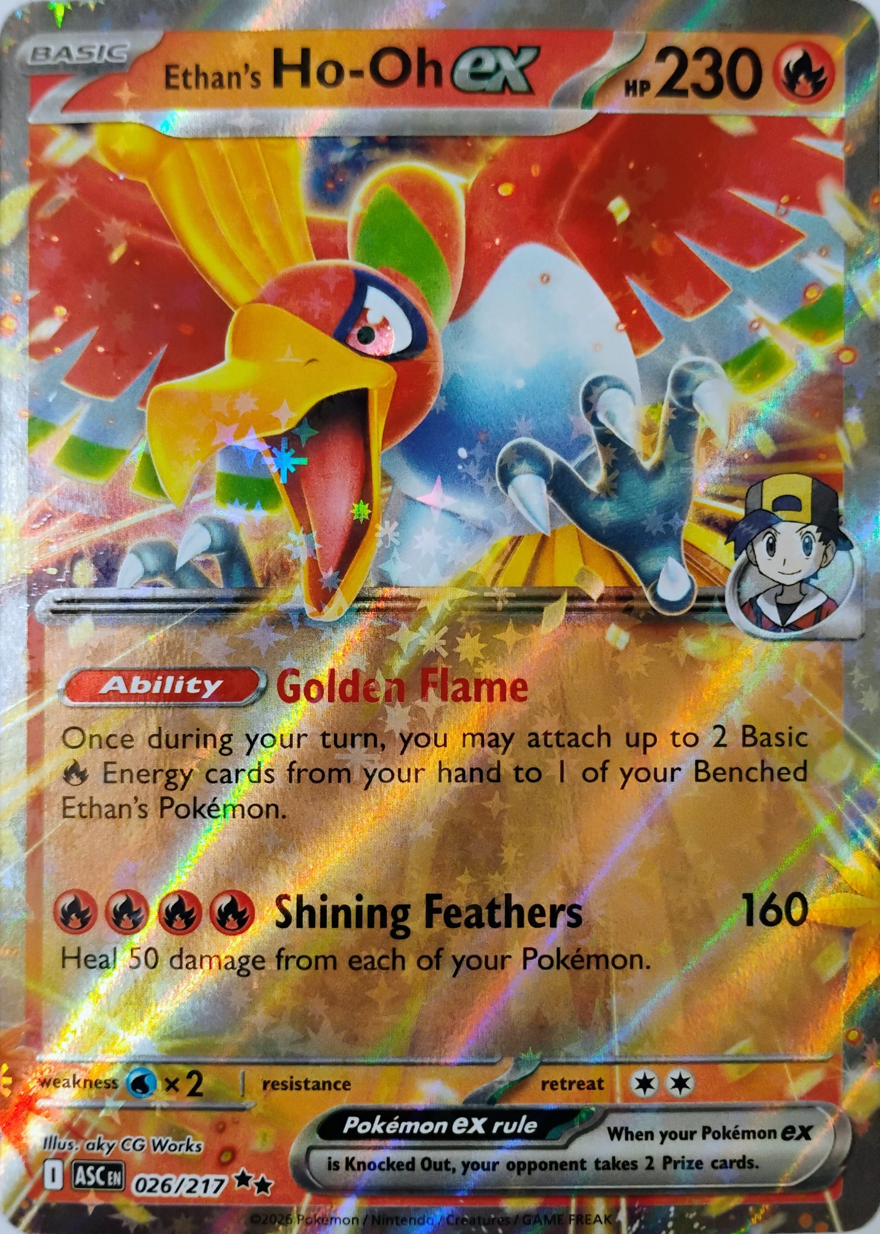 Pokémon tcg Ethan's Ho-oh Ex 026/217